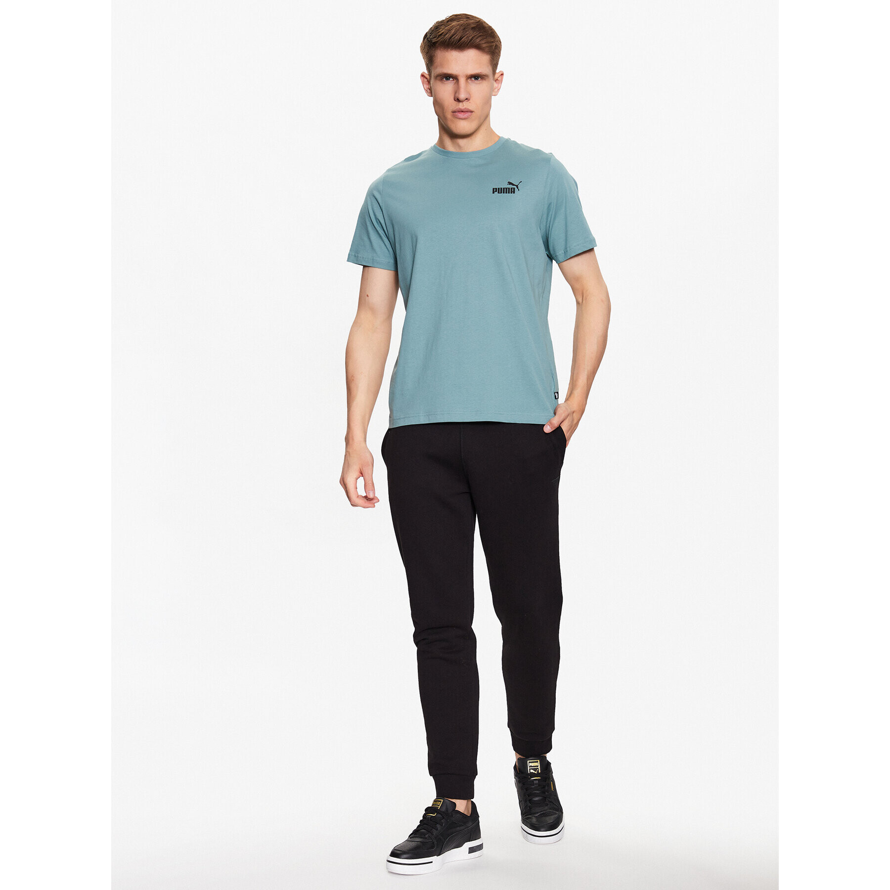 Puma T-Shirt Essentials Small Logo 586669 Zelená Regular Fit - Pepit.cz