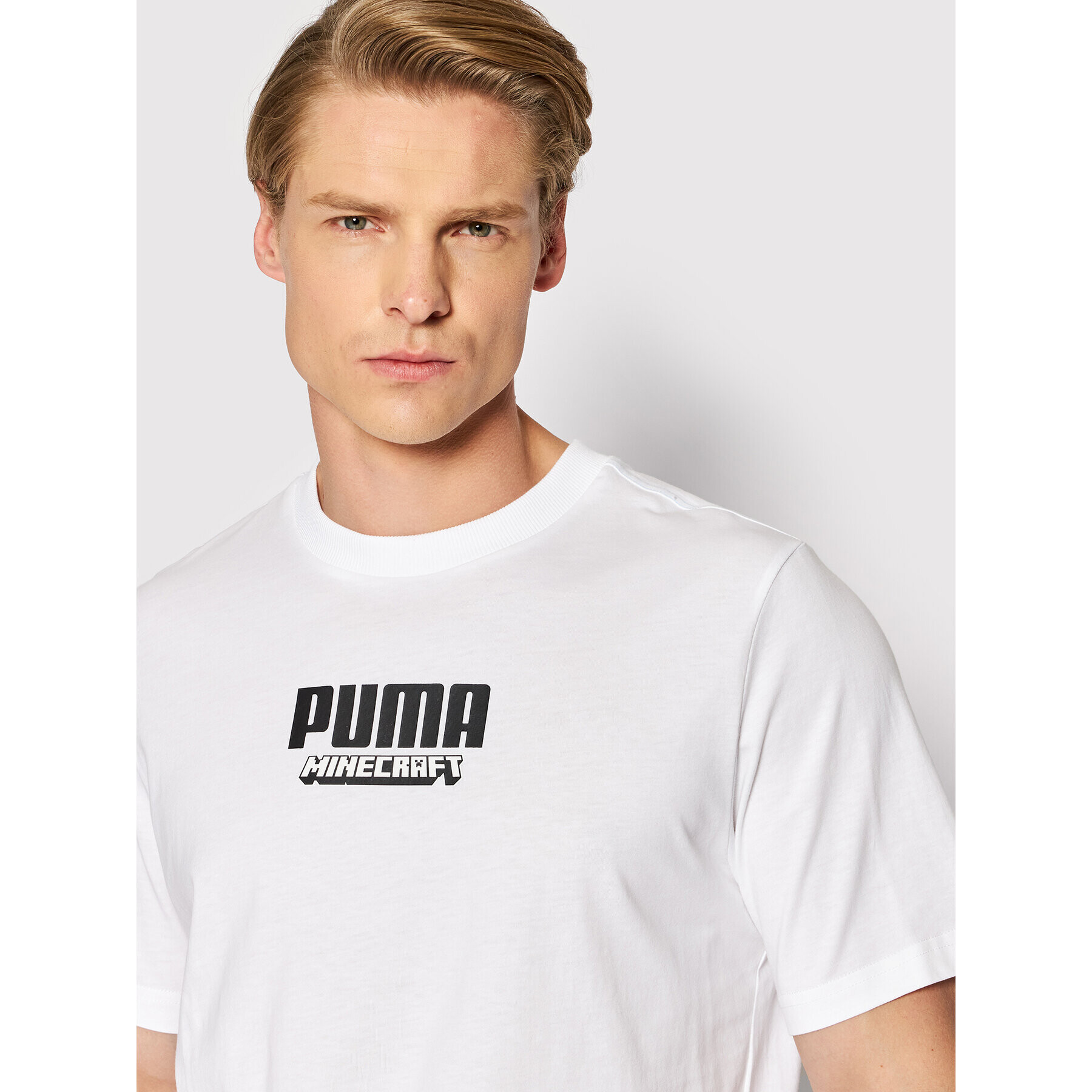 Puma T-Shirt MINECRAFT Graphic 534374 Bílá Regular Fit - Pepit.cz