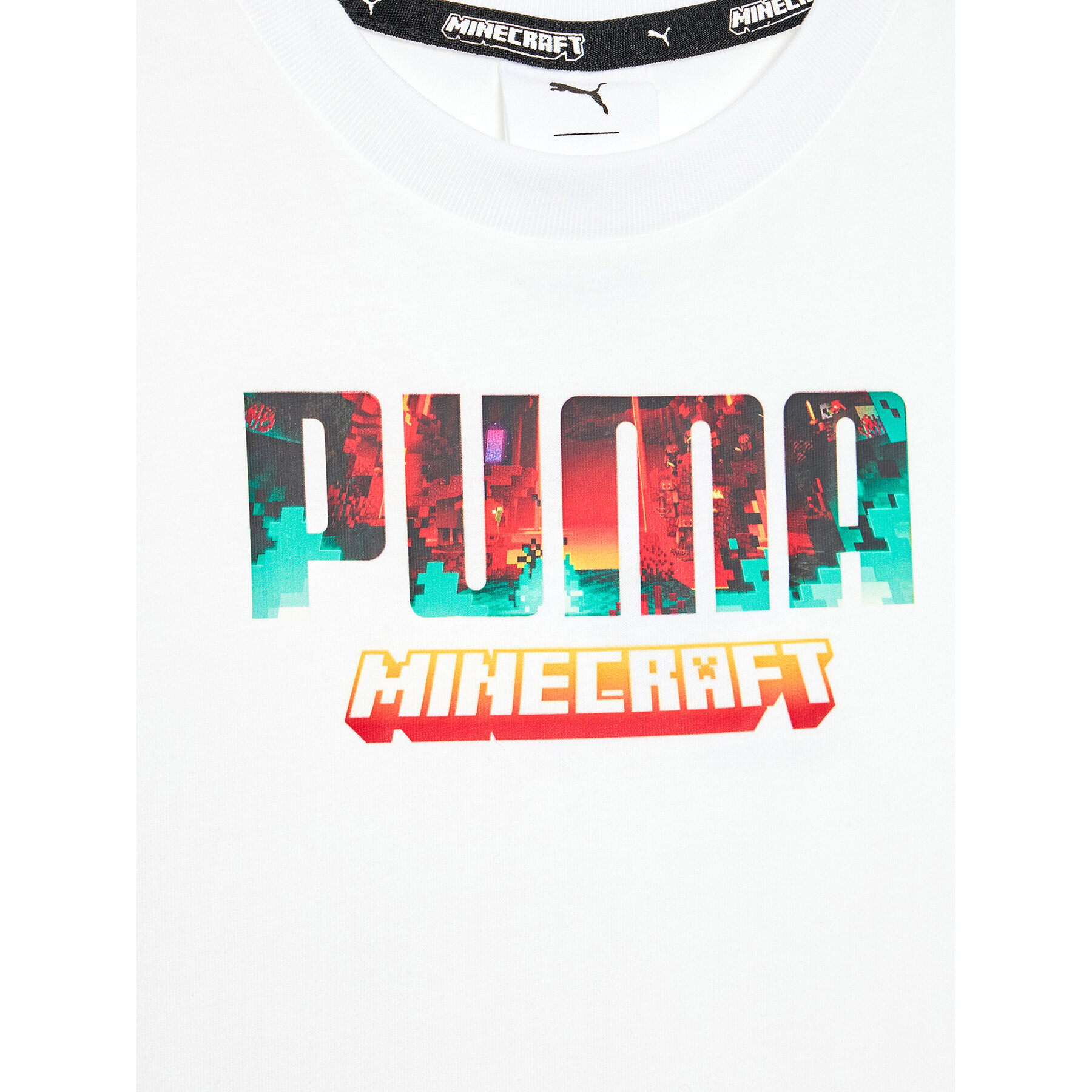 Puma T-Shirt MINECRAFT Graphic 670359 Bílá Regular Fit - Pepit.cz