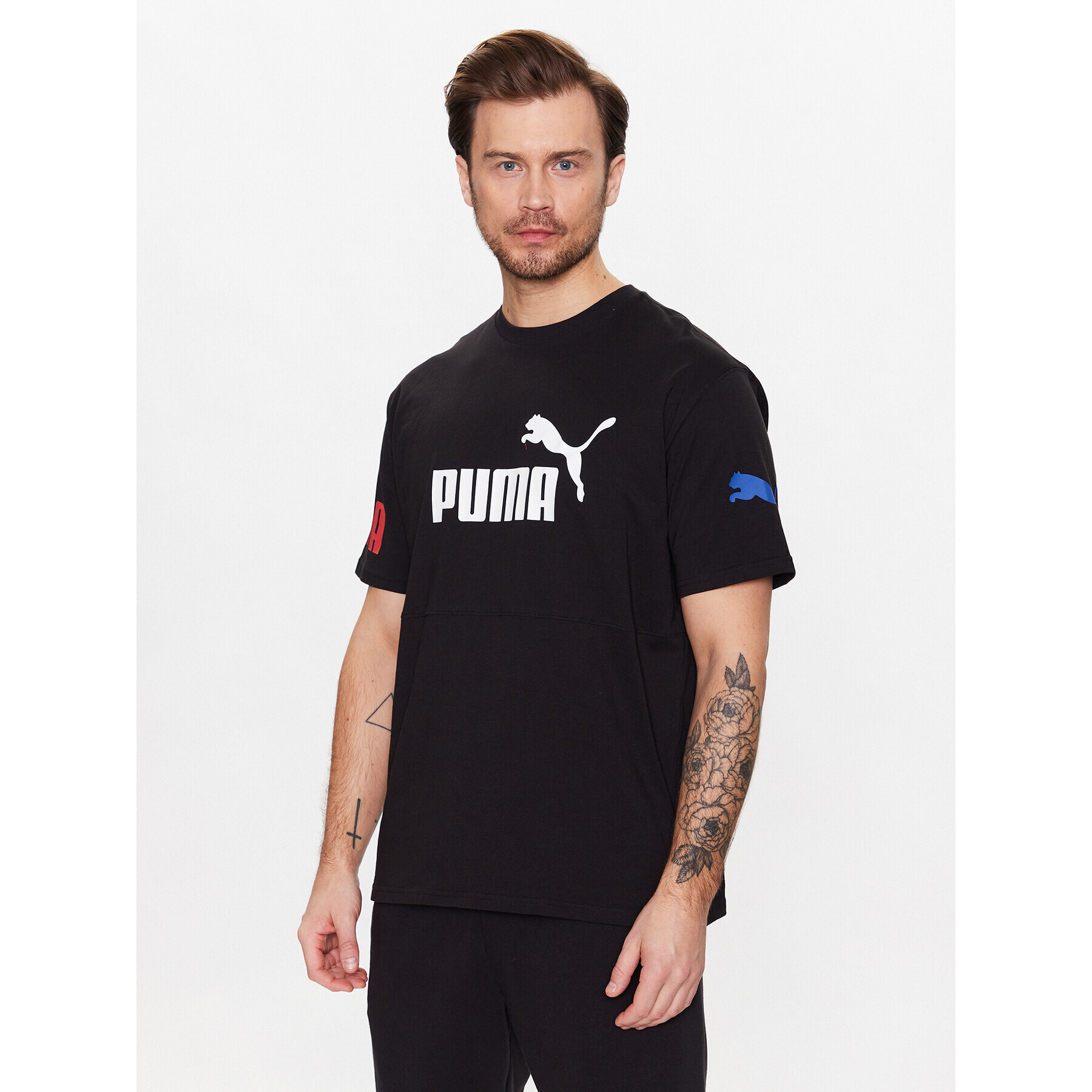 Puma T-Shirt Power Colourblock 673321 Černá Relaxed Fit - Pepit.cz