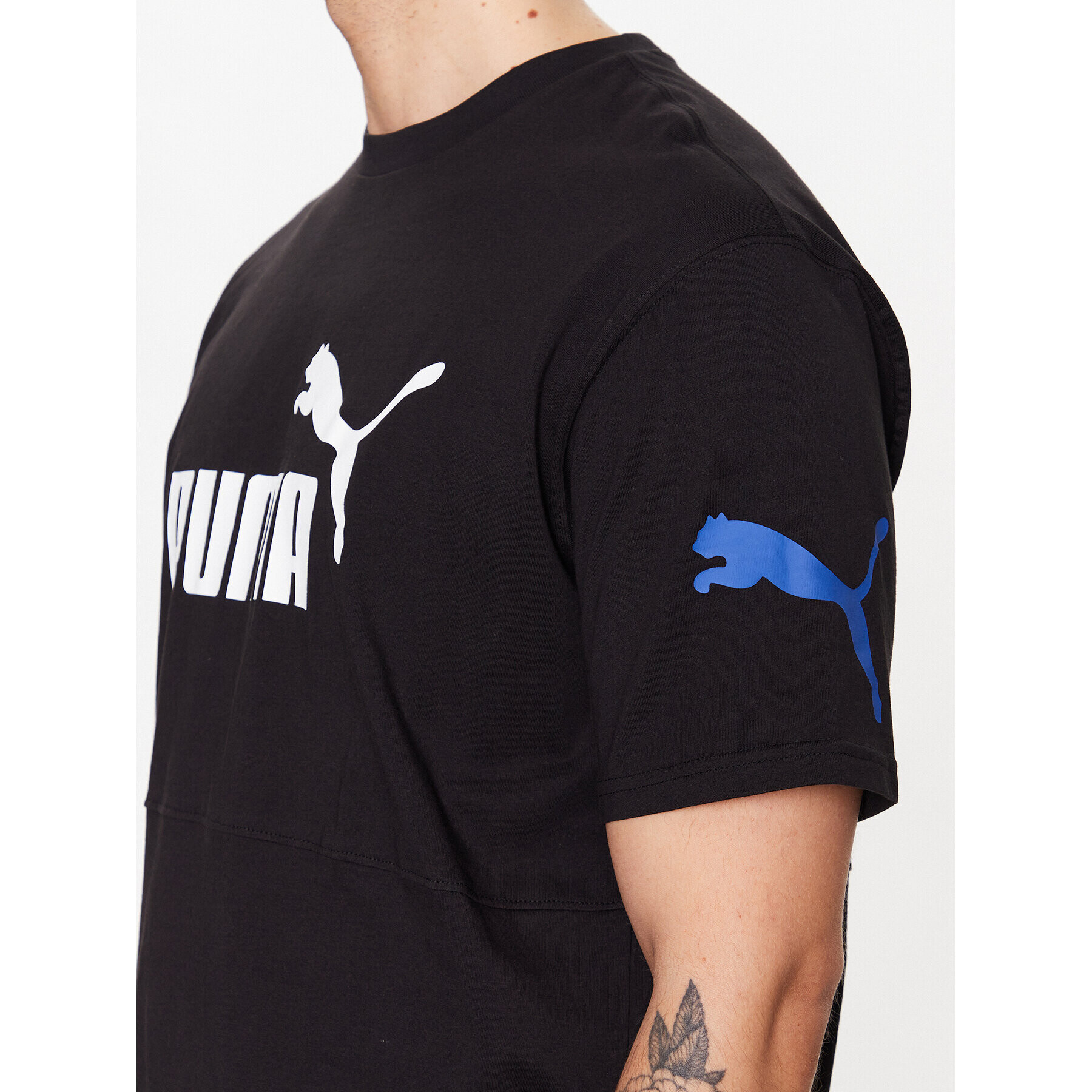 Puma T-Shirt Power Colourblock 673321 Černá Relaxed Fit - Pepit.cz