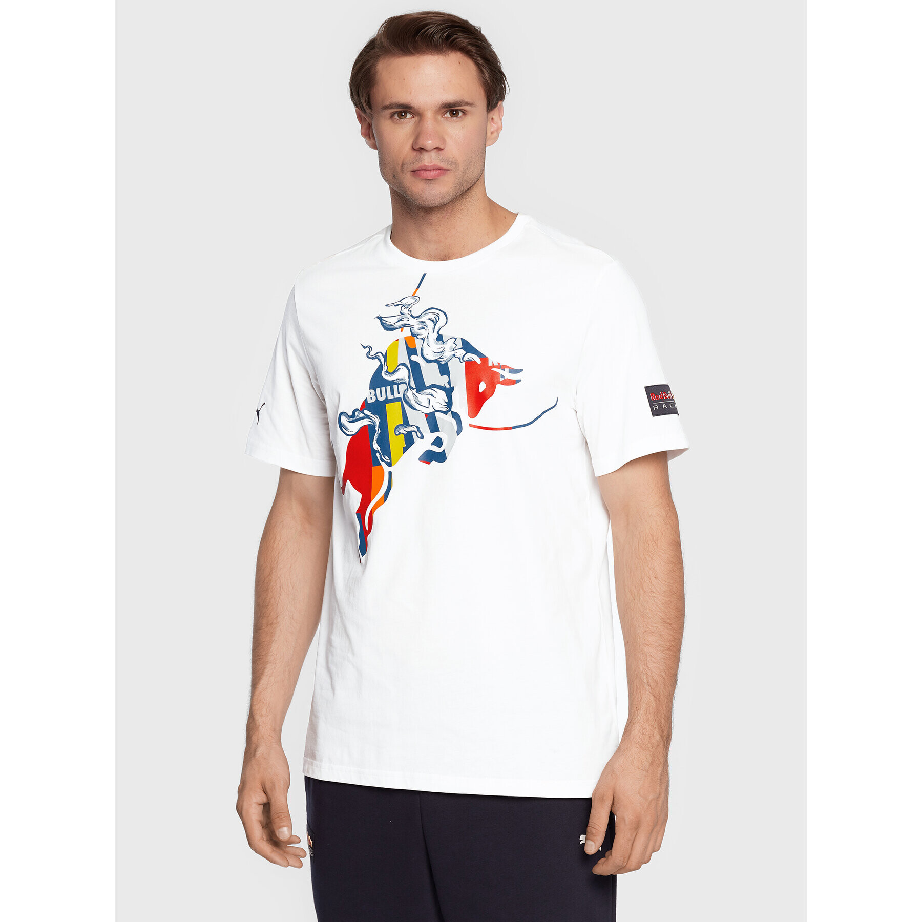 Puma T-Shirt Rbr Dynamic Bull Logo 534996 Bílá Regular Fit - Pepit.cz