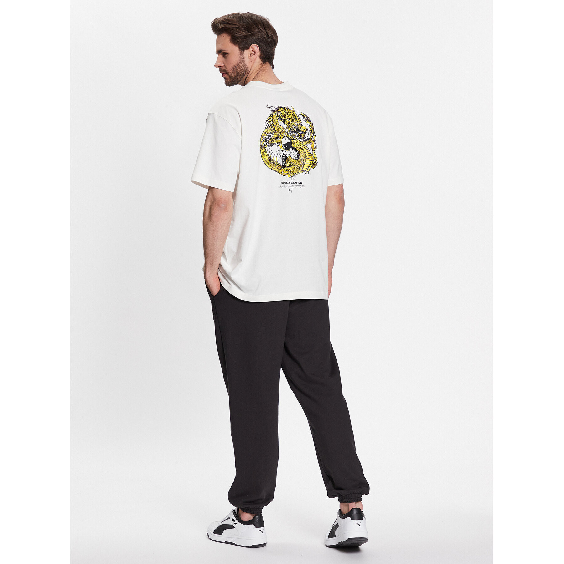 Puma T-Shirt STAPLE 621841 Écru Relaxed Fit - Pepit.cz