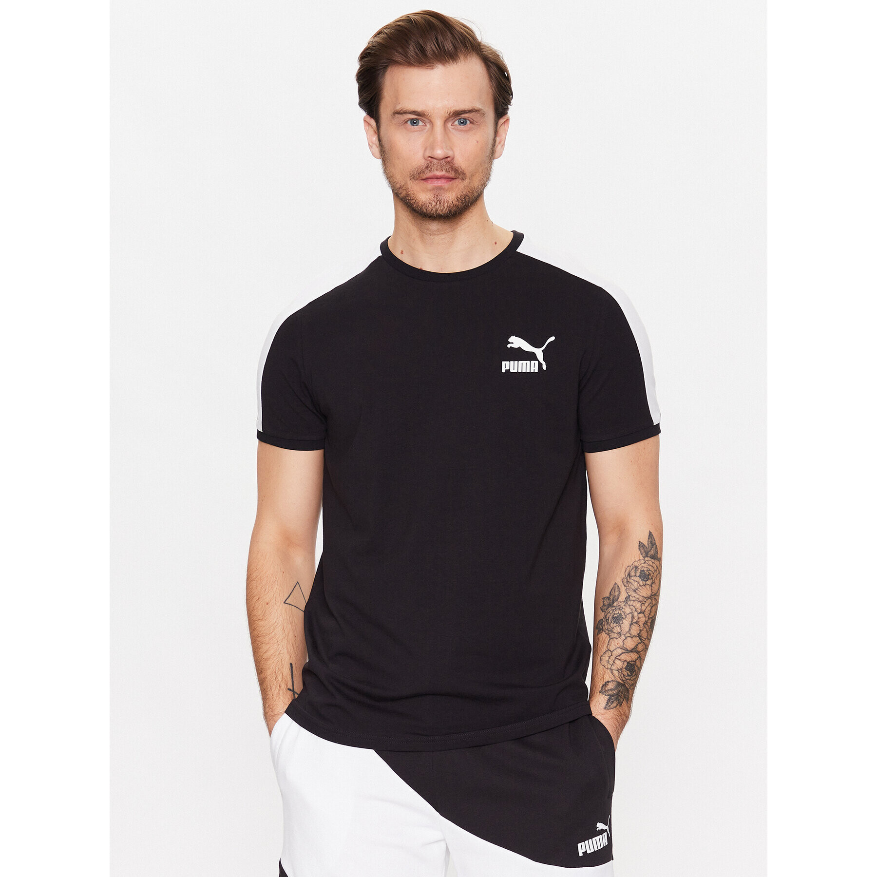 Puma T-Shirt T7 Iconic 538204 Černá Slim Fit - Pepit.cz