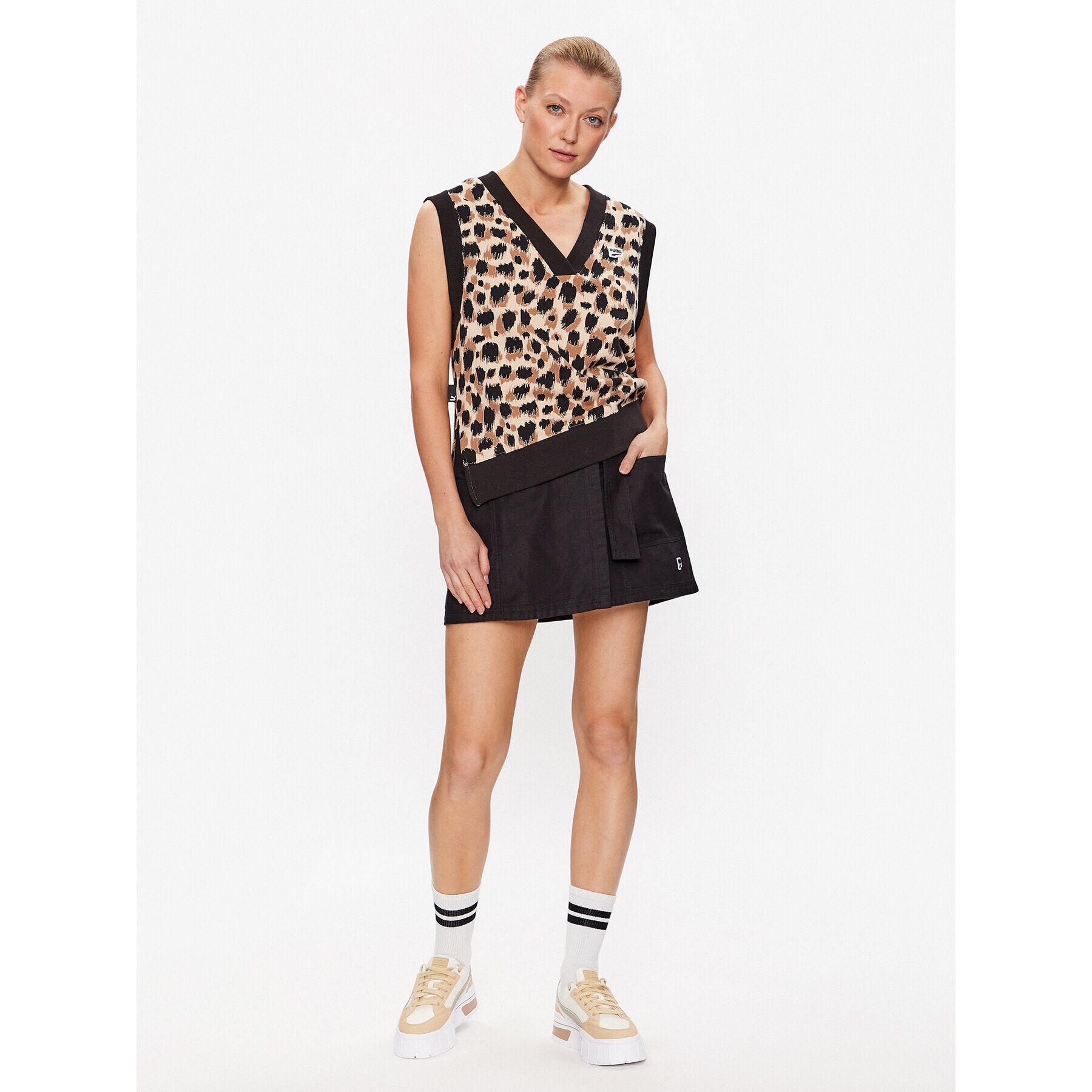 Puma Trapézová sukně Downtown 538383 Černá Regular Fit - Pepit.cz