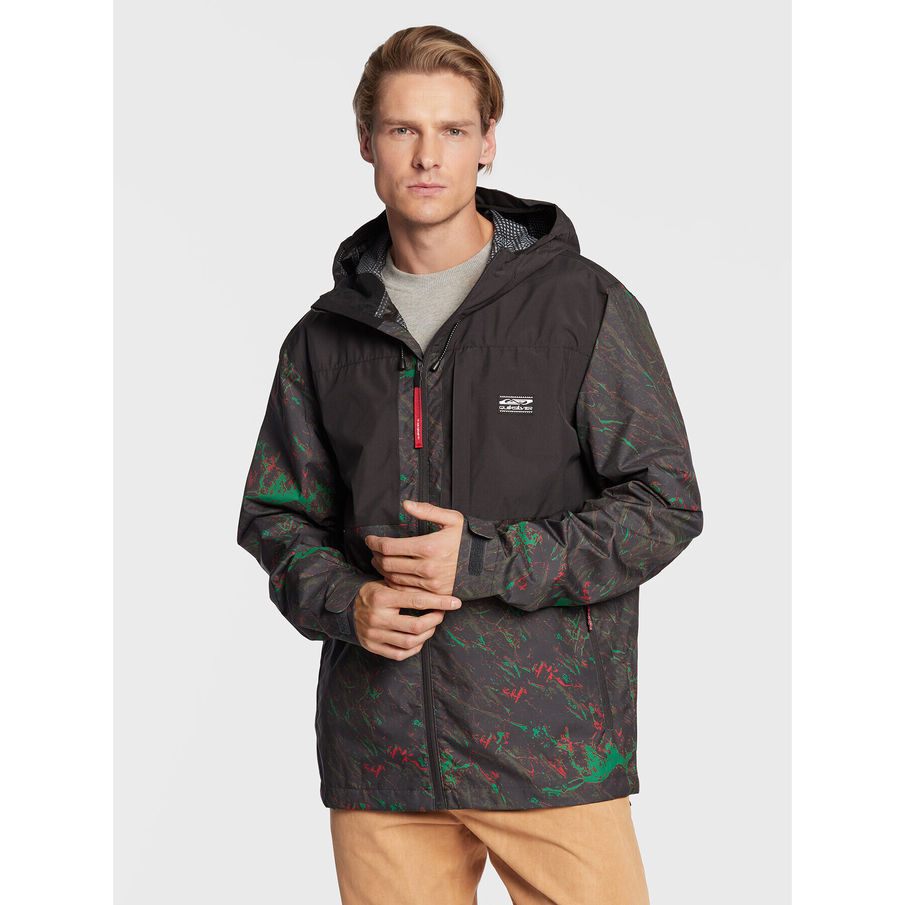 Quiksilver Bunda pro přechodné období Lizard Heads EQYJK03819 Černá Regular Fit - Pepit.cz