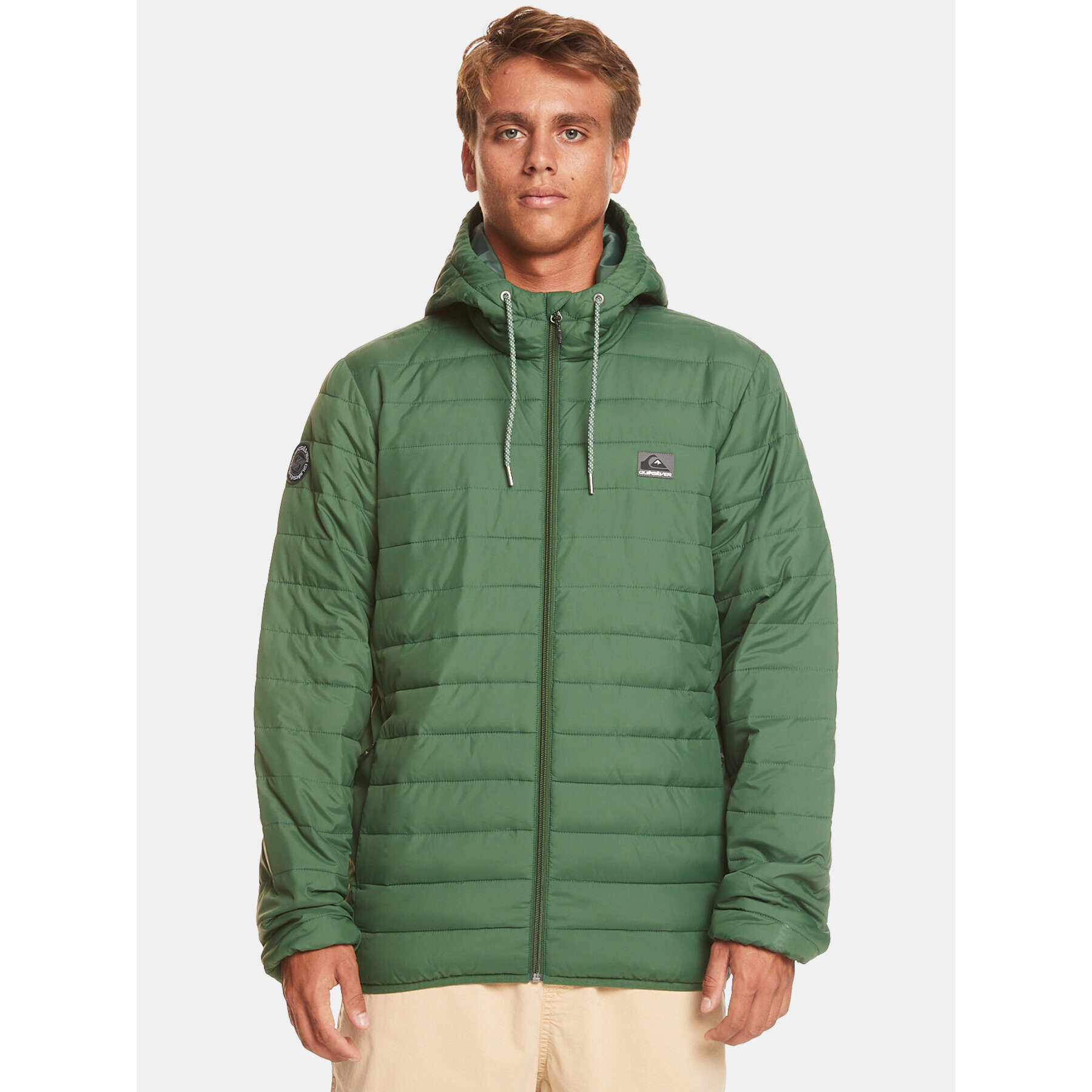 Quiksilver Bunda pro přechodné období Scaly Hood Jckt EQYJK04008 Zelená Regular Fit - Pepit.cz