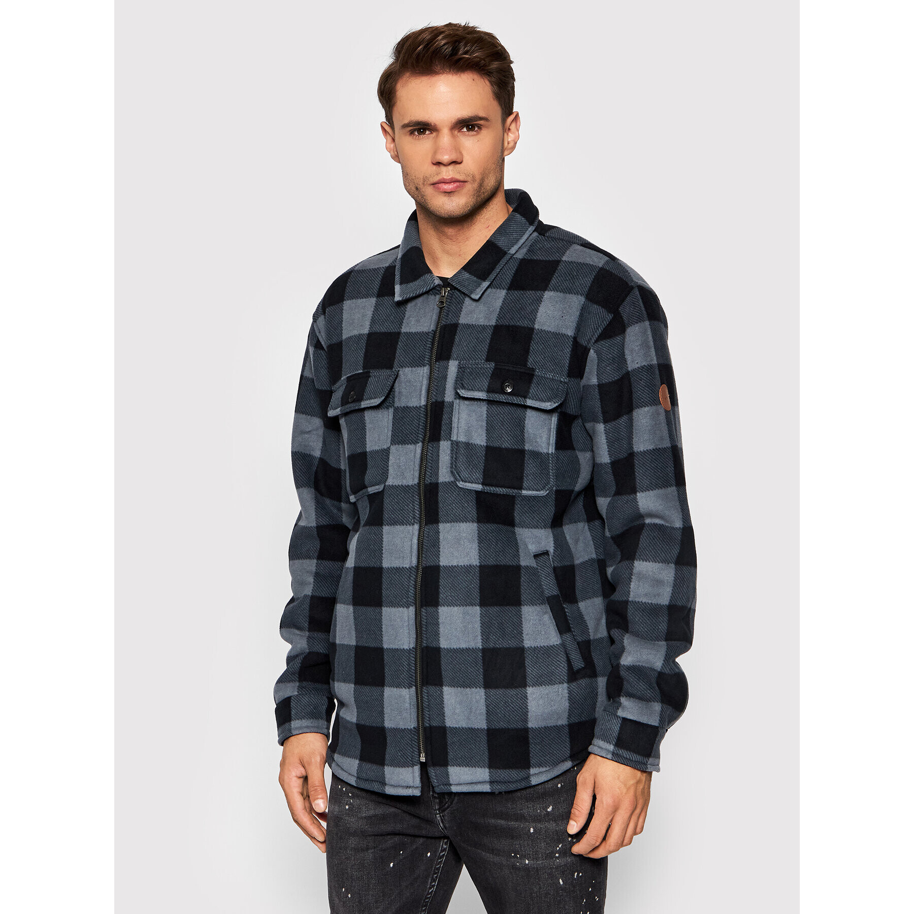 Quiksilver Fleecová mikina Tolala Allover EQYFT04436 Šedá Regular Fit - Pepit.cz