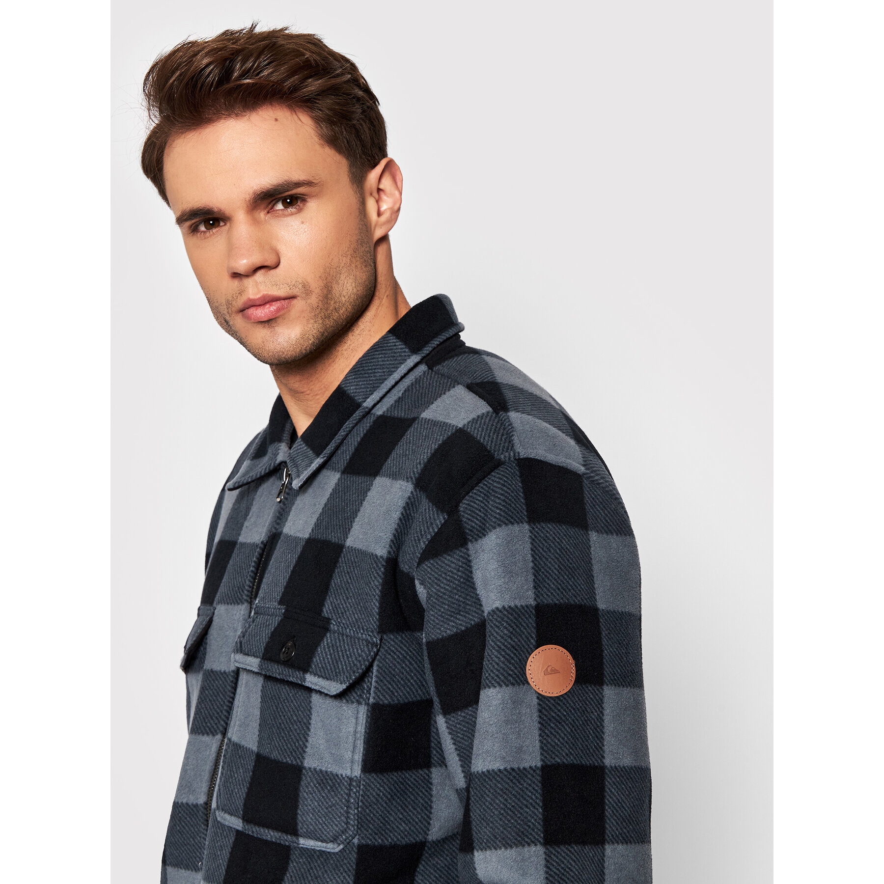 Quiksilver Fleecová mikina Tolala Allover EQYFT04436 Šedá Regular Fit - Pepit.cz