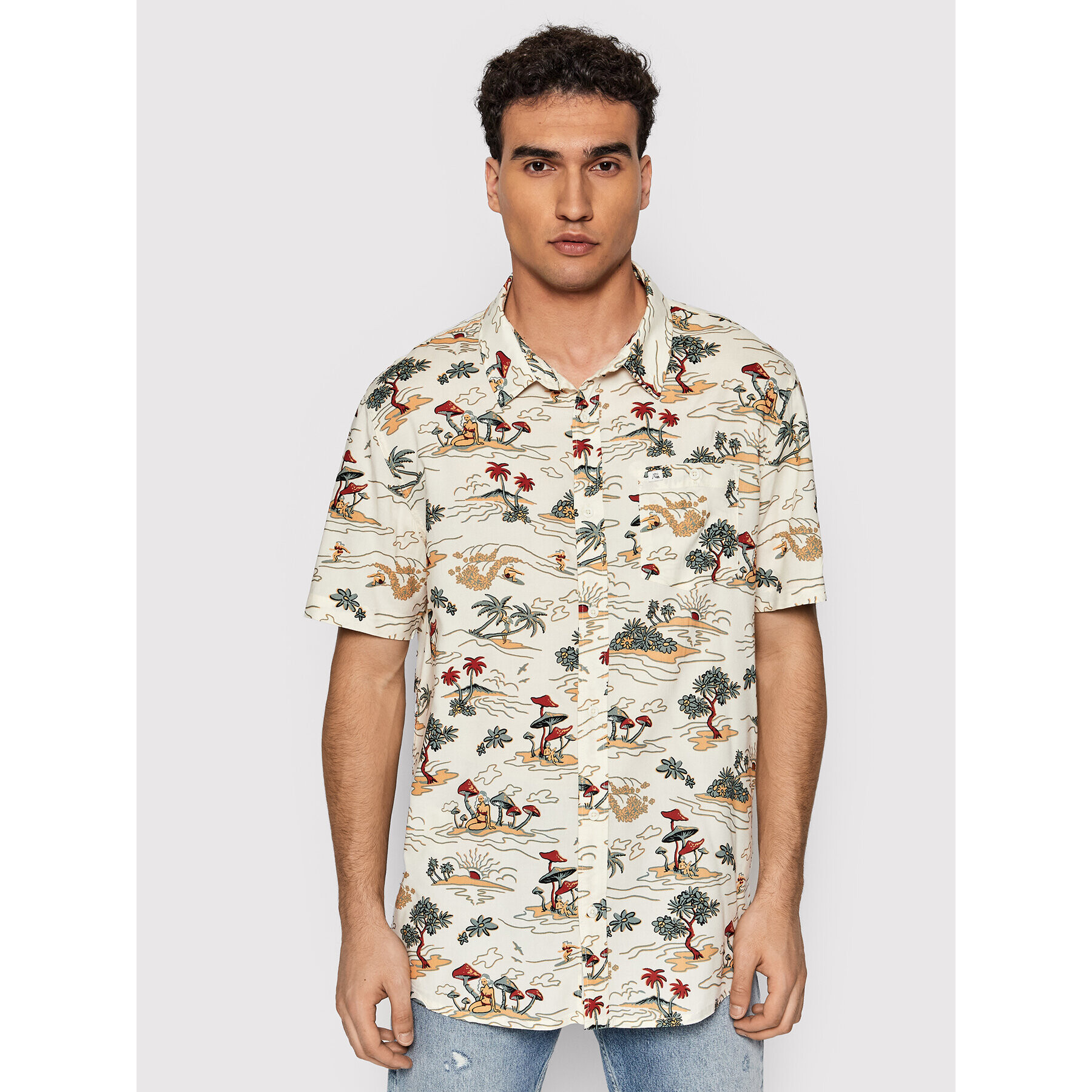 Quiksilver Košile Simple Days EQYWT04318 Bílá Regular Fit - Pepit.cz