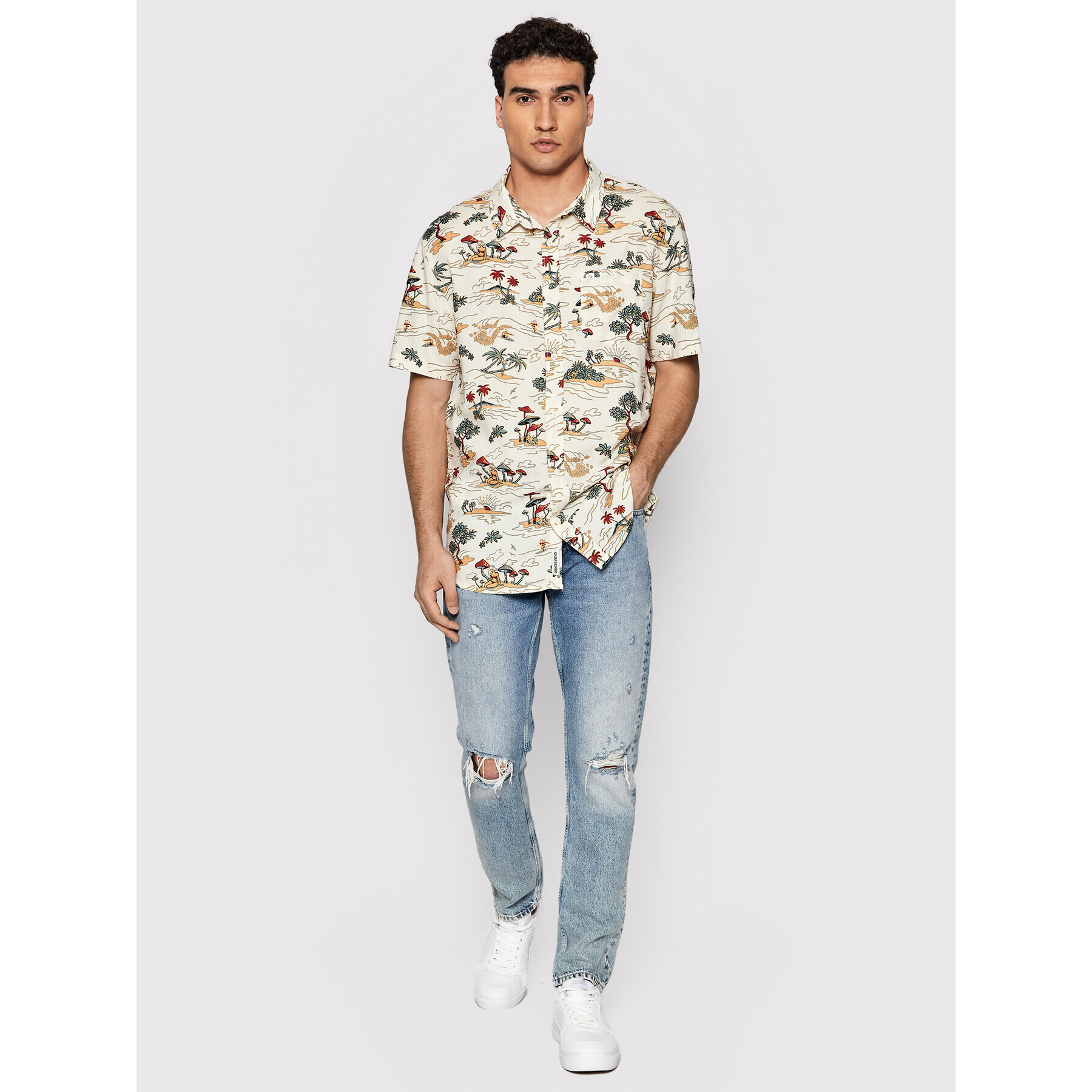 Quiksilver Košile Simple Days EQYWT04318 Bílá Regular Fit - Pepit.cz