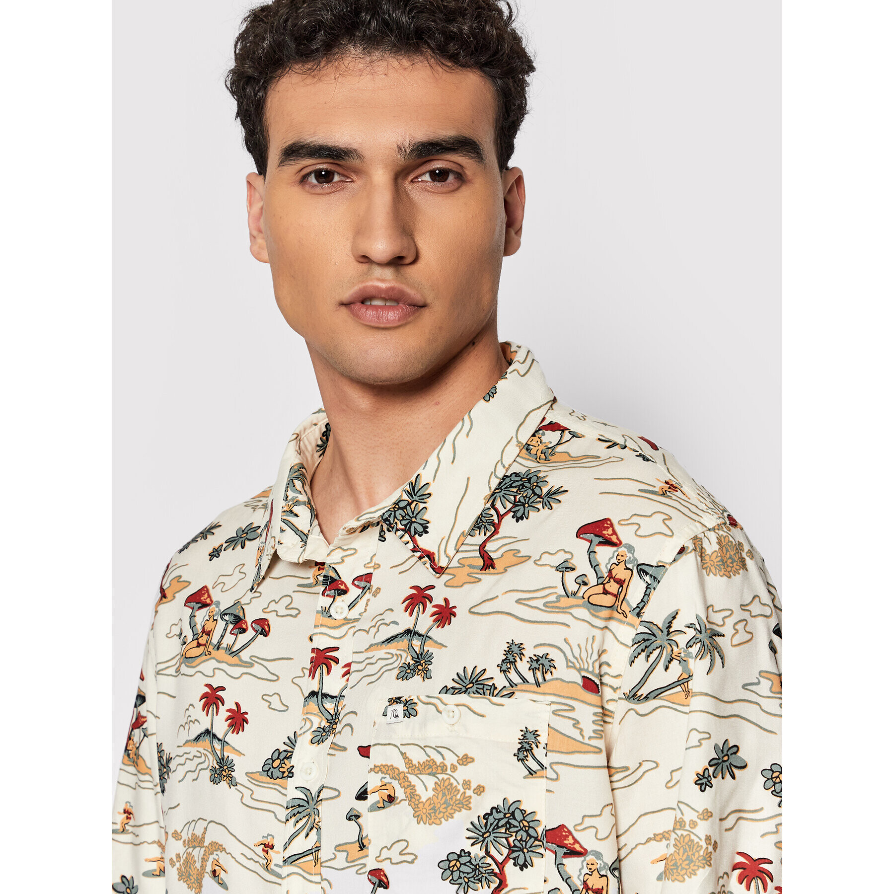 Quiksilver Košile Simple Days EQYWT04318 Bílá Regular Fit - Pepit.cz