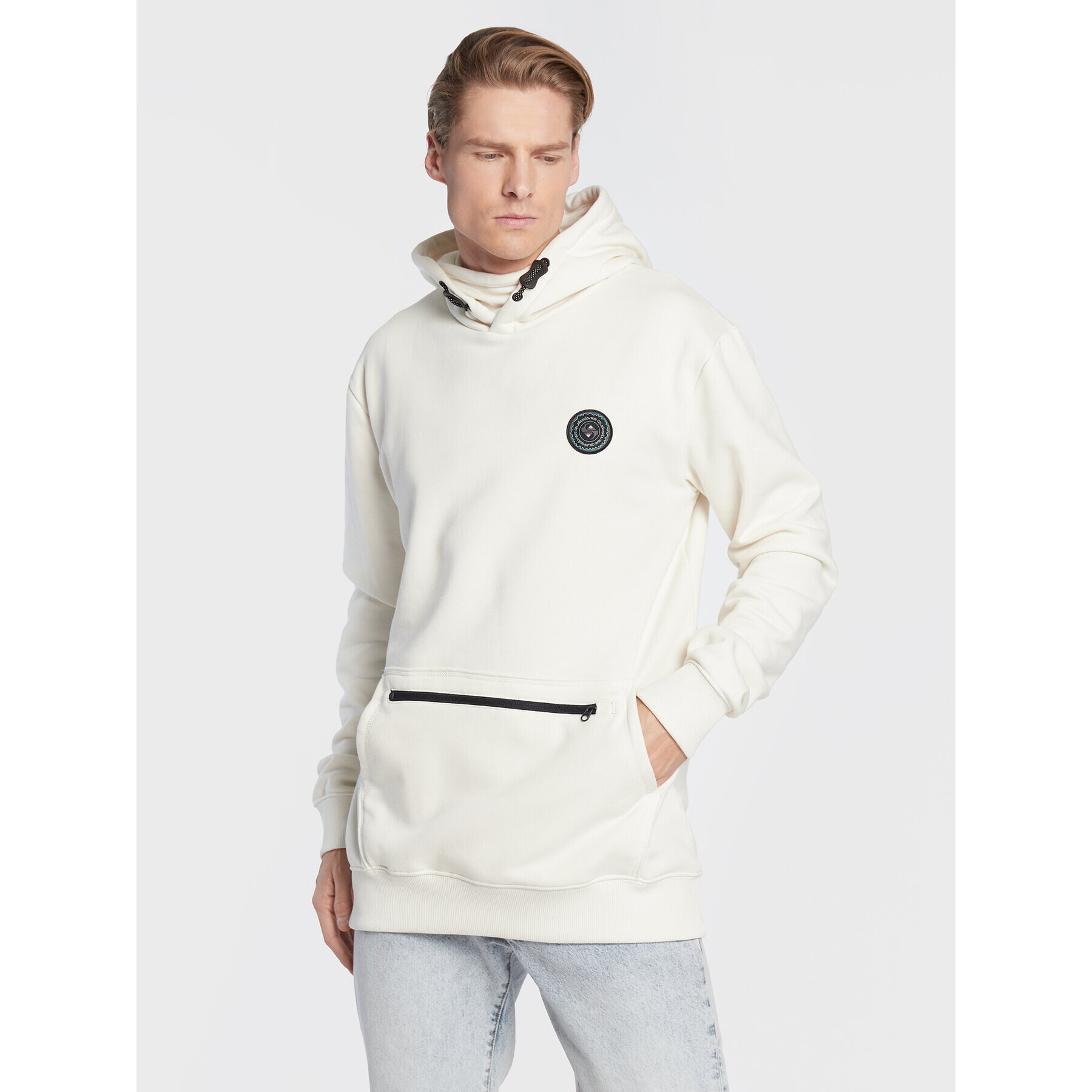 Quiksilver Mikina Big Logo Tech EQYFT04559 Béžová Relaxed Fit - Pepit.cz