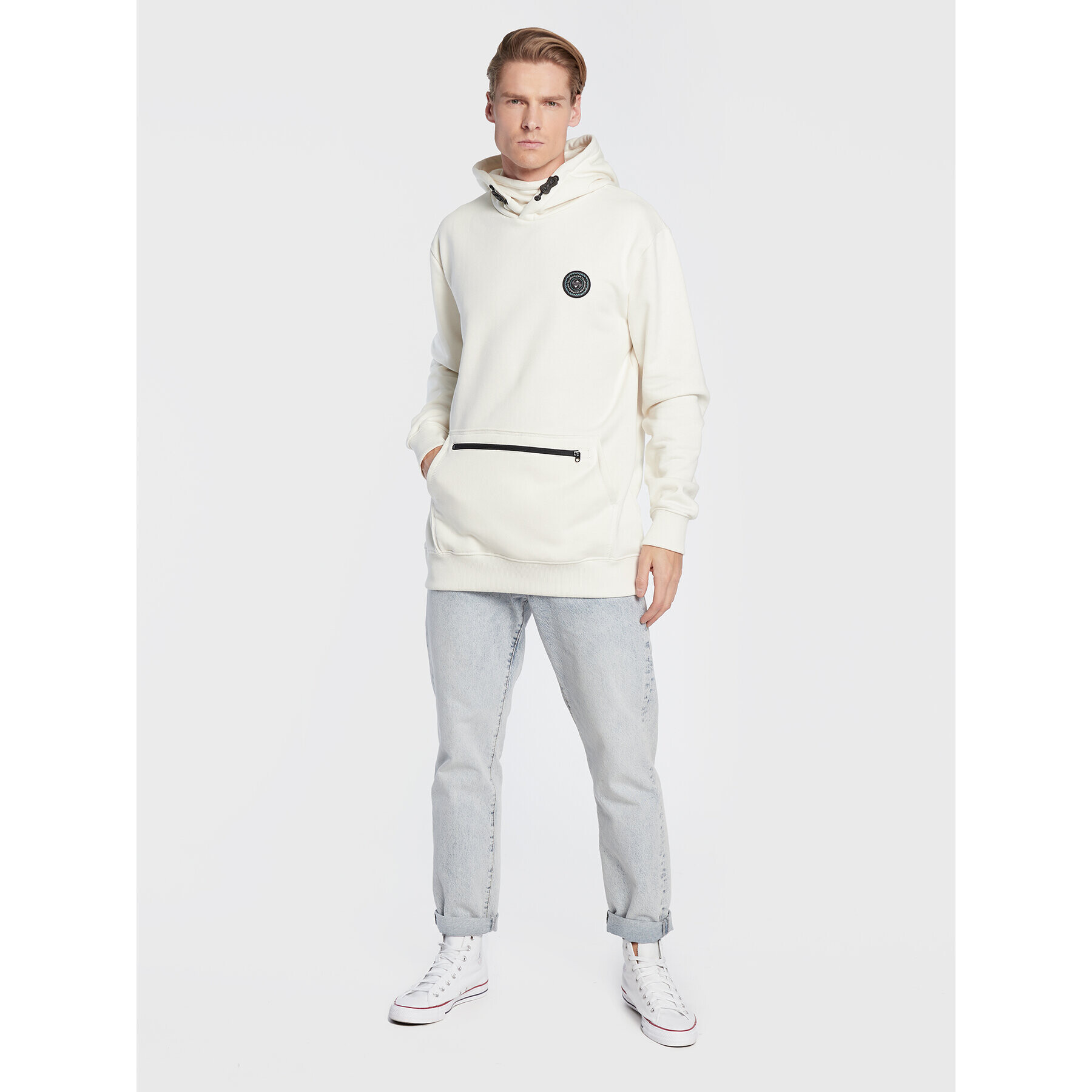 Quiksilver Mikina Big Logo Tech EQYFT04559 Béžová Relaxed Fit - Pepit.cz