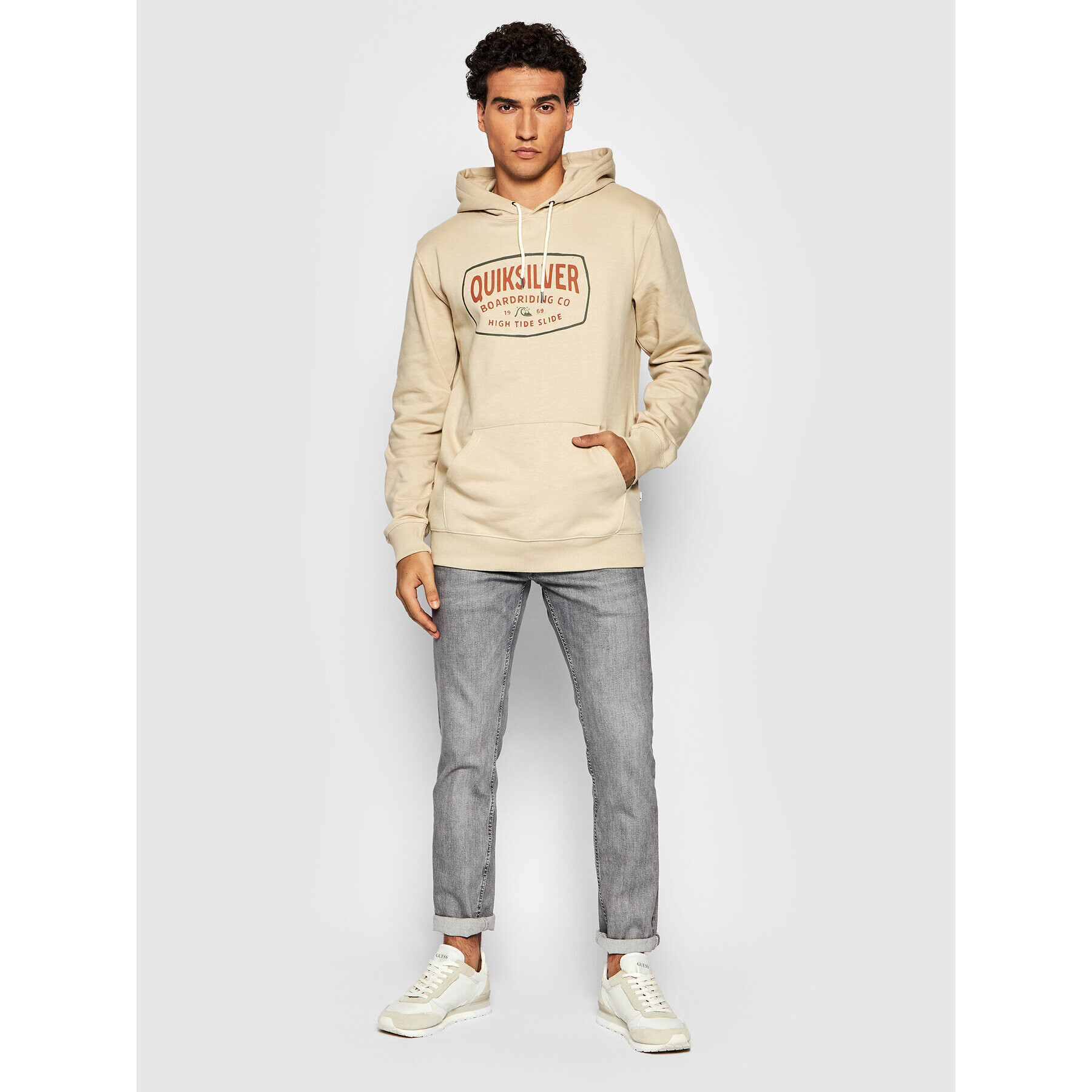 Quiksilver Mikina High Cloud EQYFT04456 Béžová Regular Fit - Pepit.cz