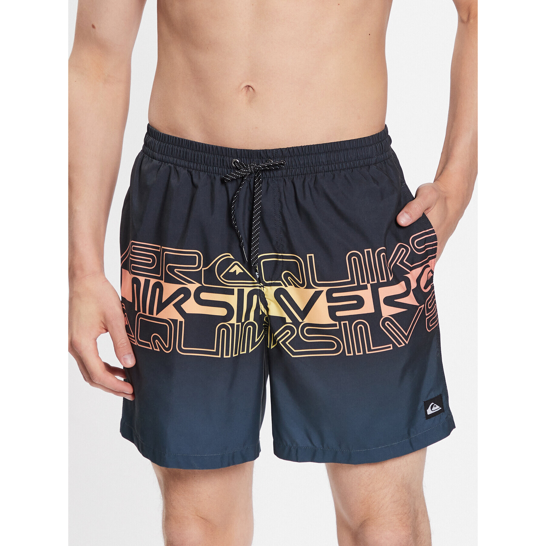 Quiksilver Plavecké šortky Word Block EQYJV04005 Černá Regular Fit - Pepit.cz