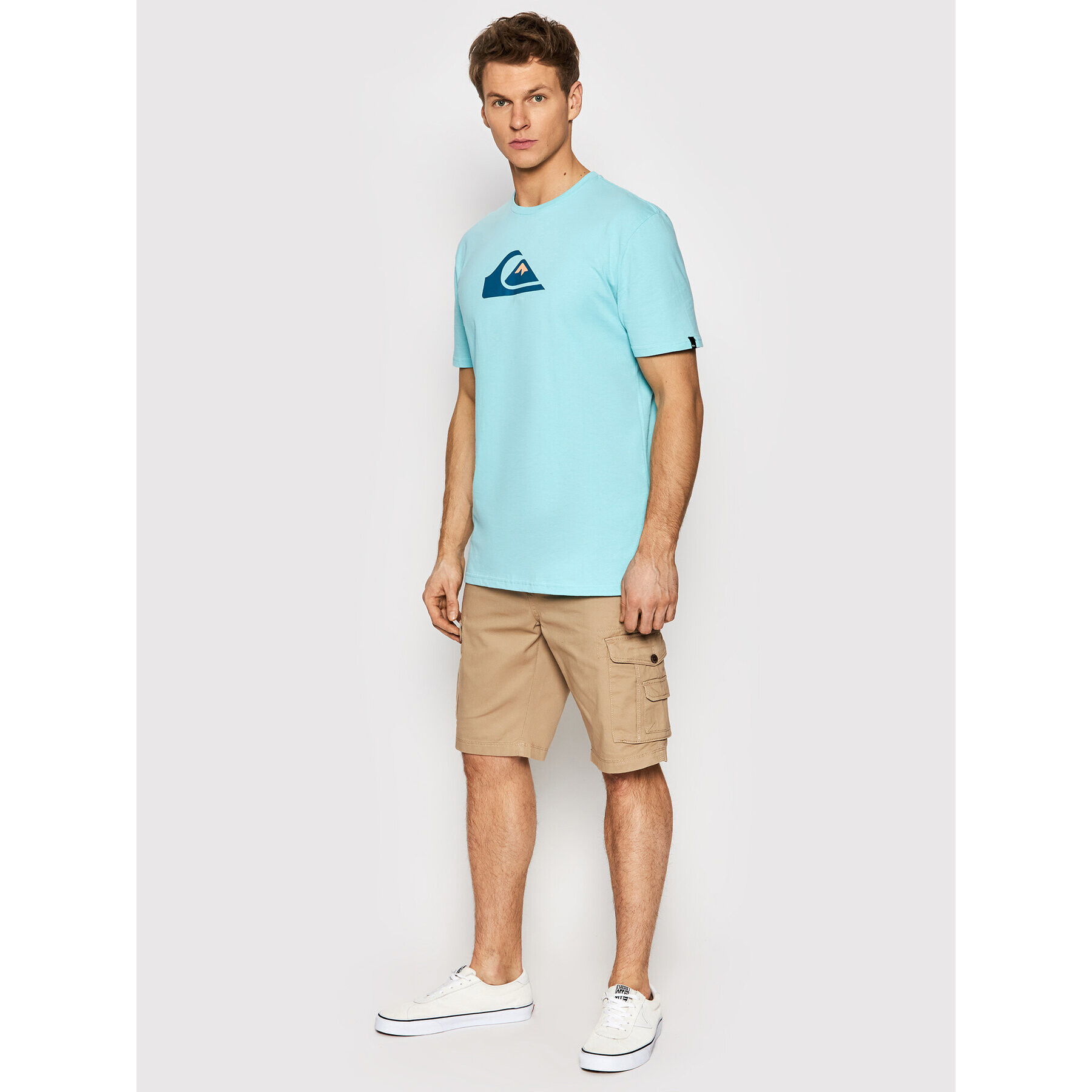 Quiksilver Šortky z materiálu Crucial Battle EQYWS03456 Béžová Tapered Fit - Pepit.cz