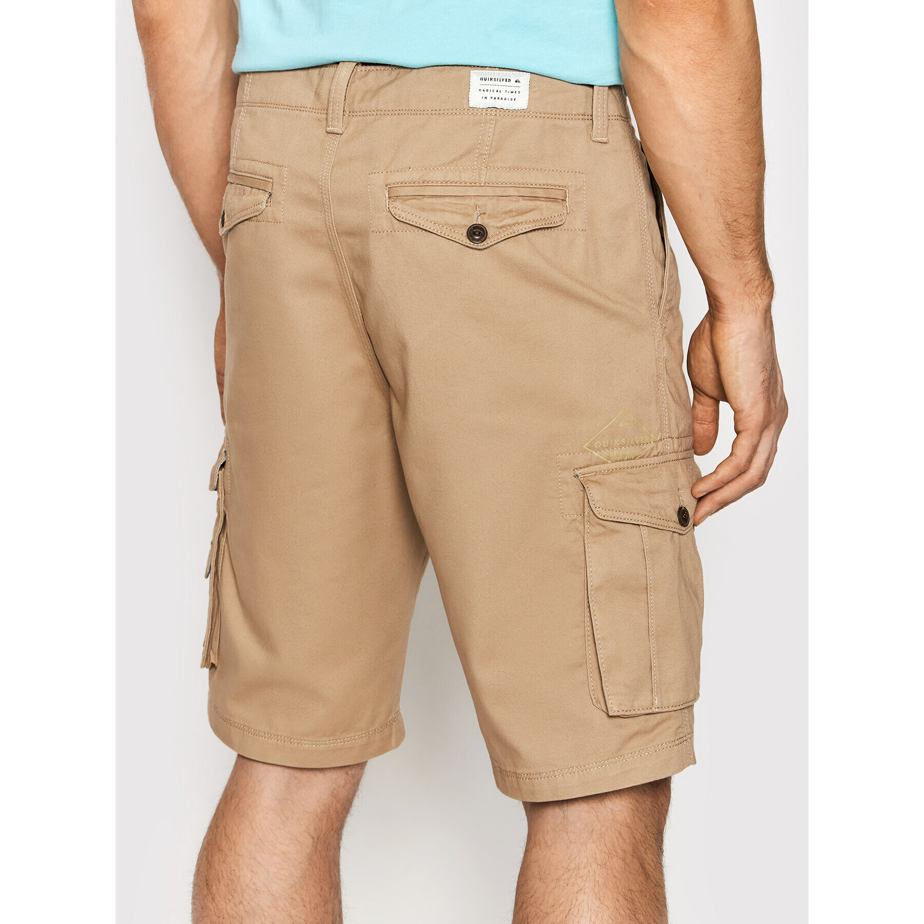 Quiksilver Šortky z materiálu Crucial Battle EQYWS03456 Béžová Tapered Fit - Pepit.cz