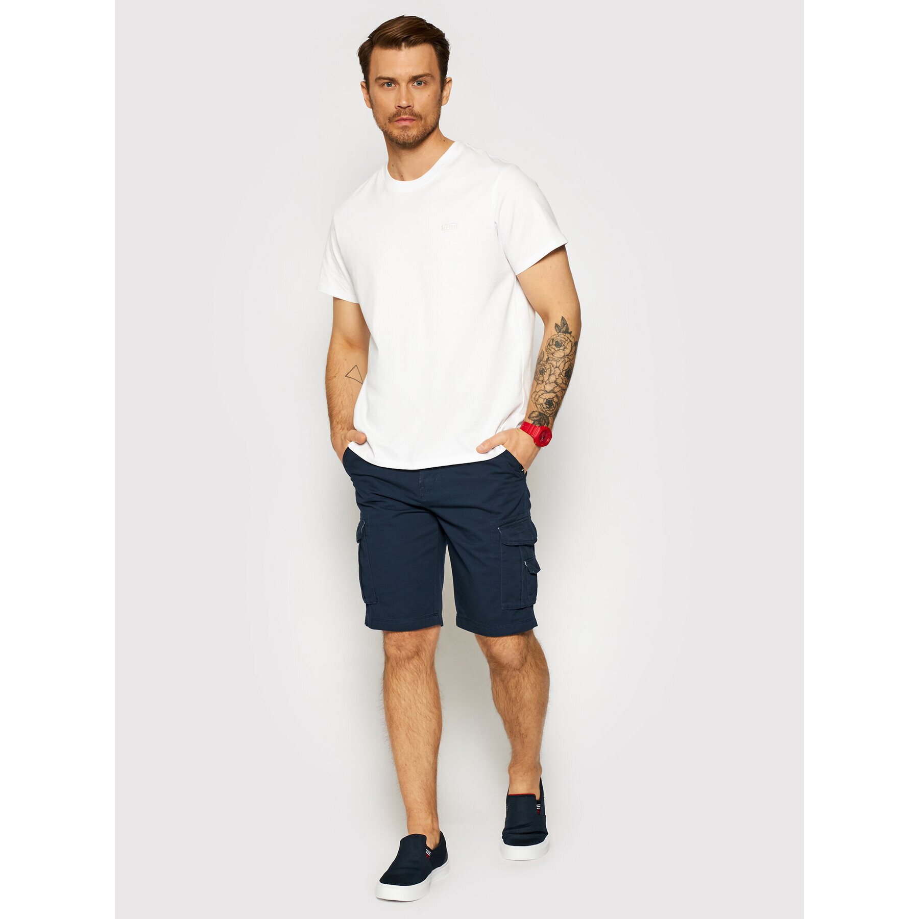 Quiksilver Šortky z materiálu Crucial Battle EQYWS03456 Tmavomodrá Tapered Fit - Pepit.cz