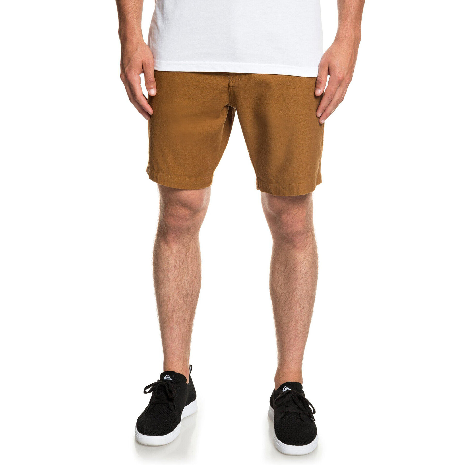 Quiksilver Šortky z materiálu EQYWS03576 Hnědá Straight Tapered Fit - Pepit.cz