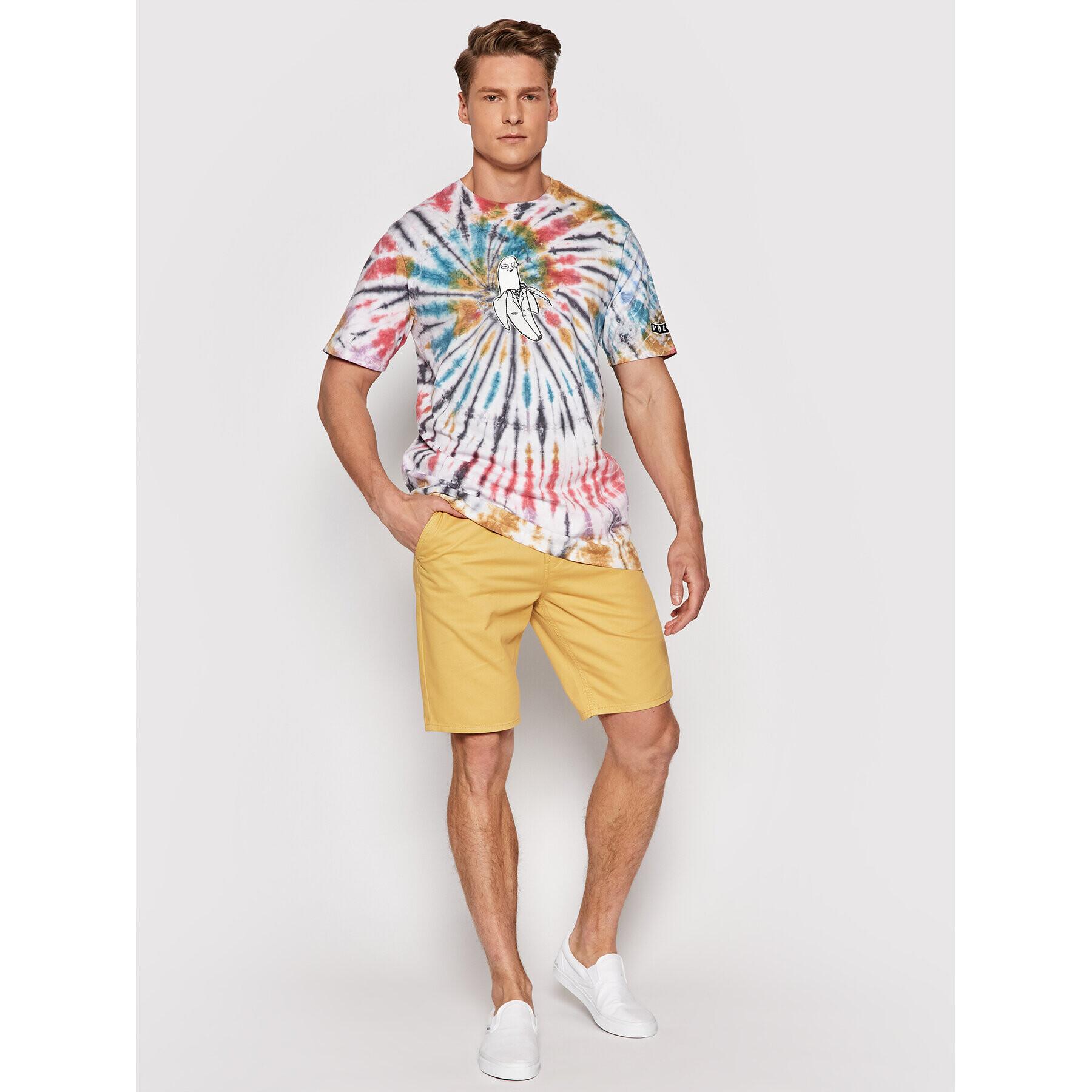 Quiksilver Šortky z materiálu Everyday Chino EQYWS03468 Žlutá Straight Fit - Pepit.cz