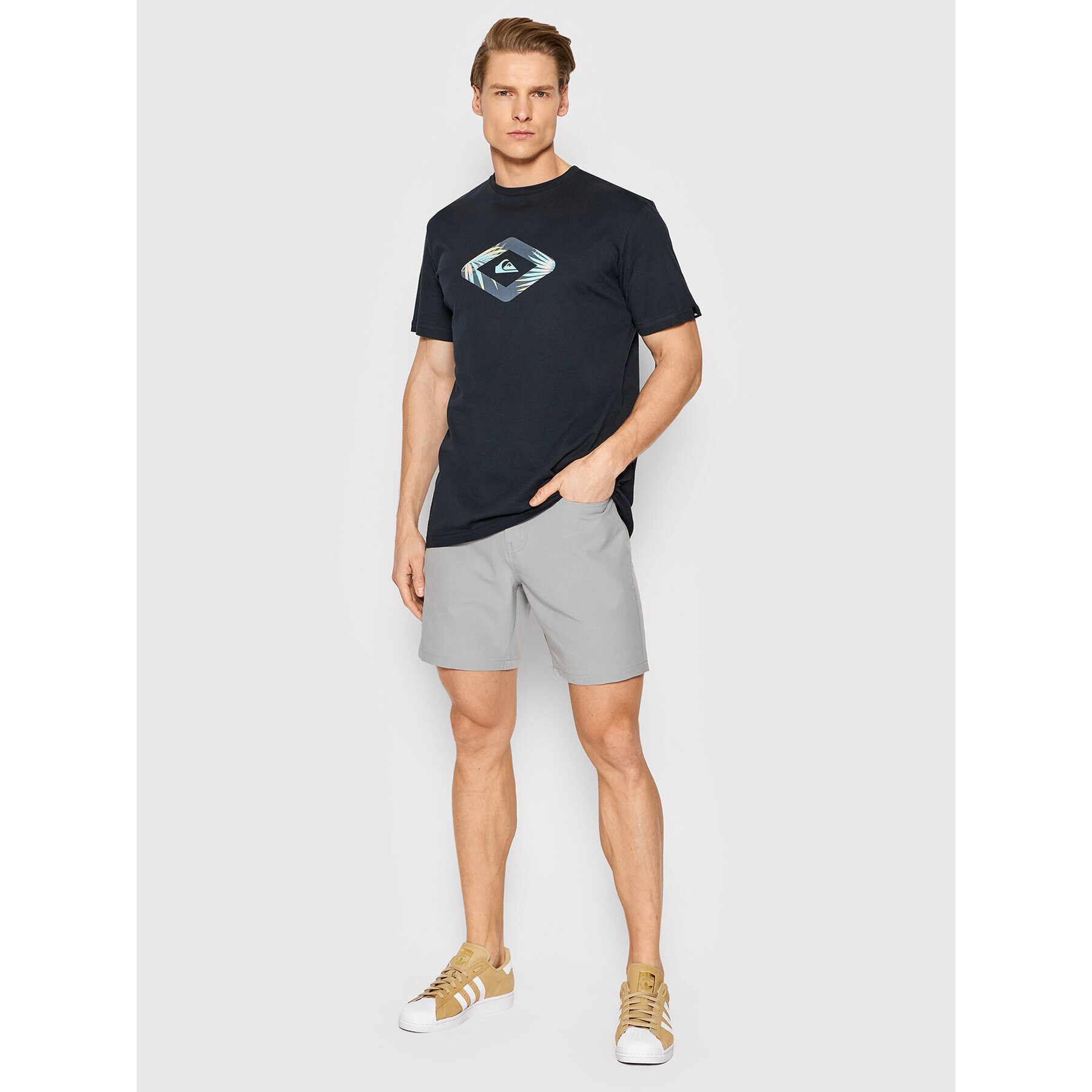 Quiksilver Šortky z materiálu Nelson Drytwill 18" EQYWS03790 Šedá Slim Fit - Pepit.cz