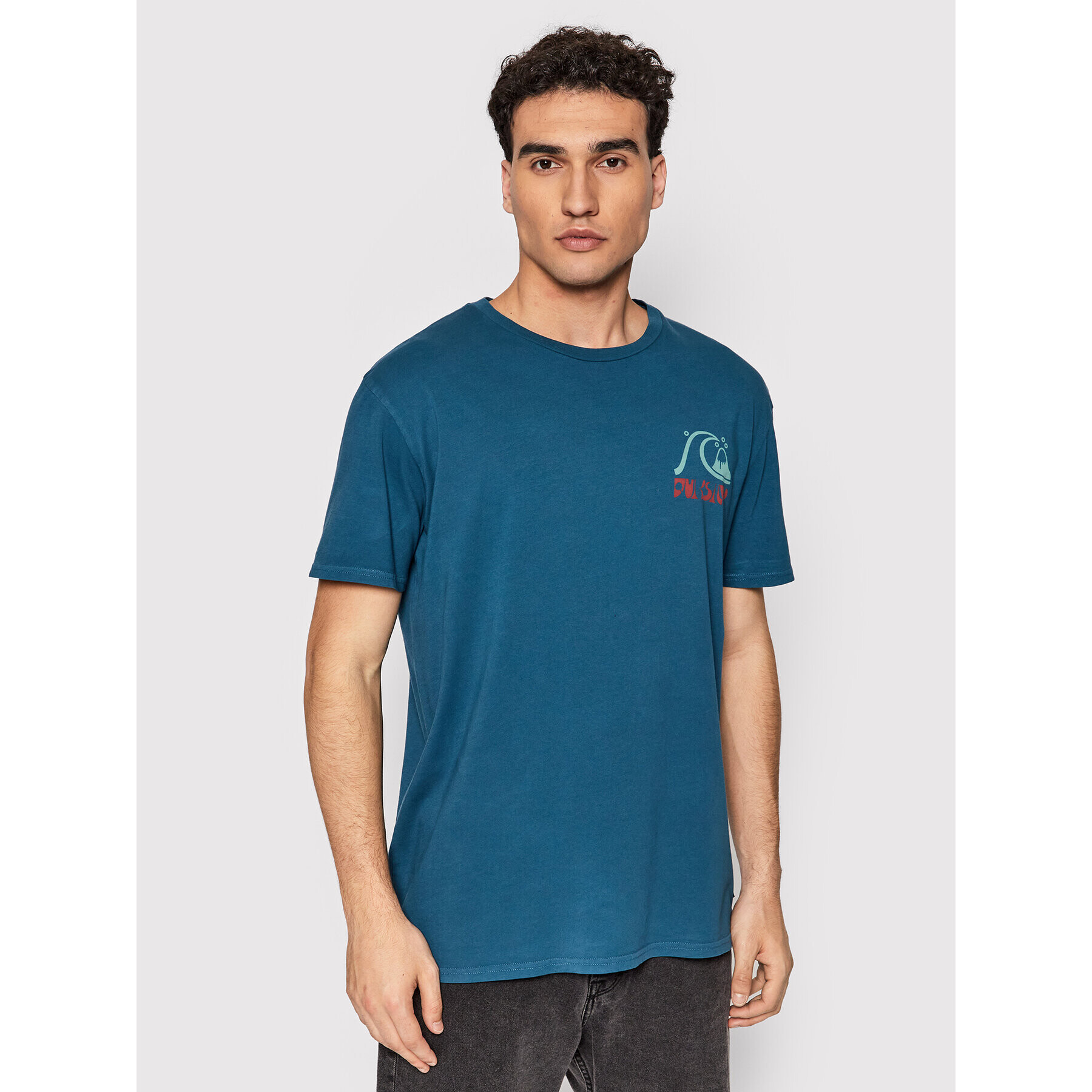 Quiksilver T-Shirt Blank Canvas Outsiders EQYZT06725 Tmavomodrá Regular Fit - Pepit.cz