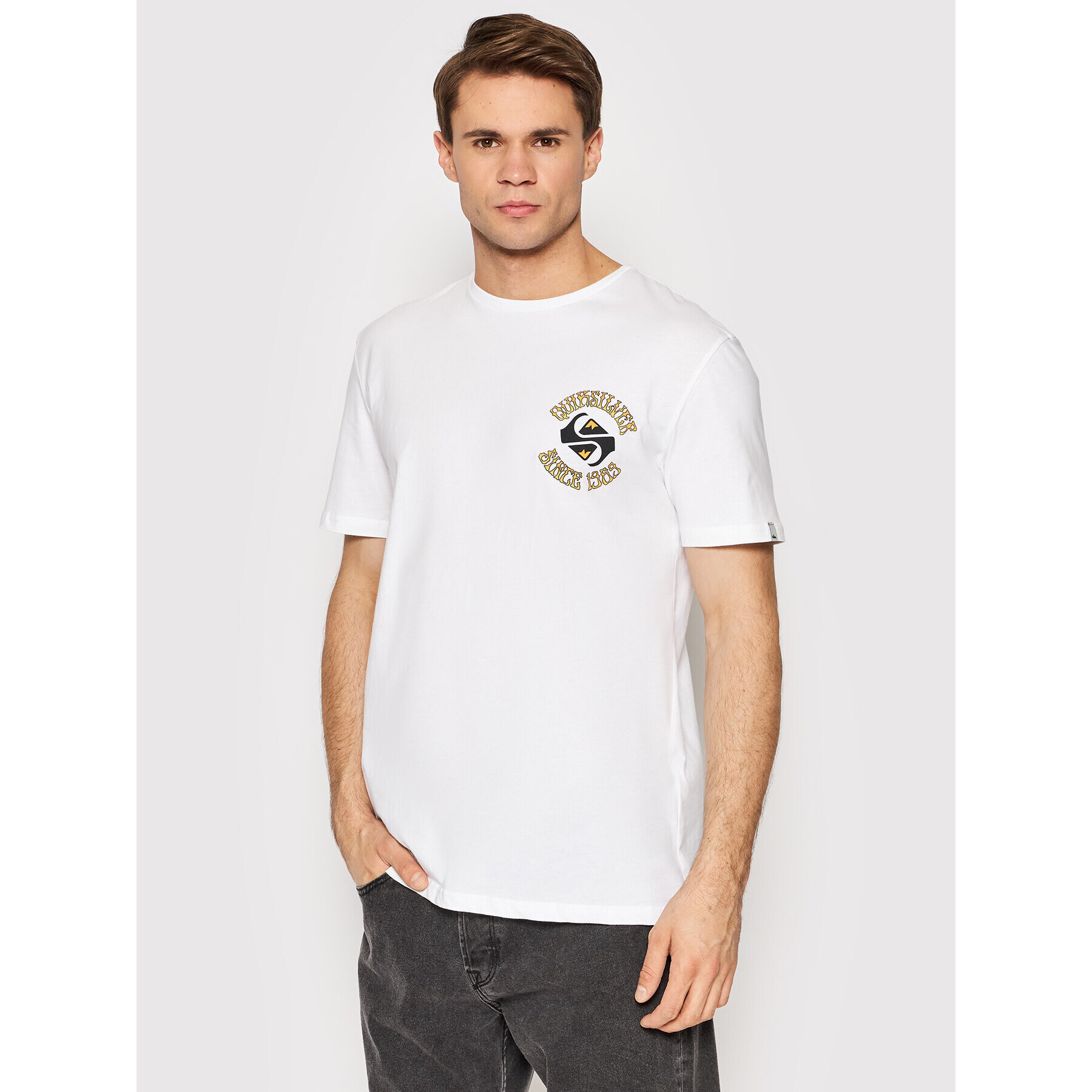 Quiksilver T-Shirt Golden Hours EQYZT06660 Bílá Regular Fit - Pepit.cz