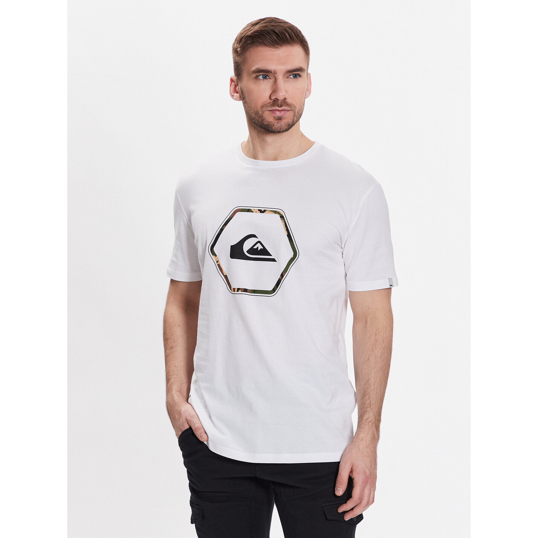 Quiksilver T-Shirt In Shapes EQYZT07227 Bílá Regular Fit - Pepit.cz