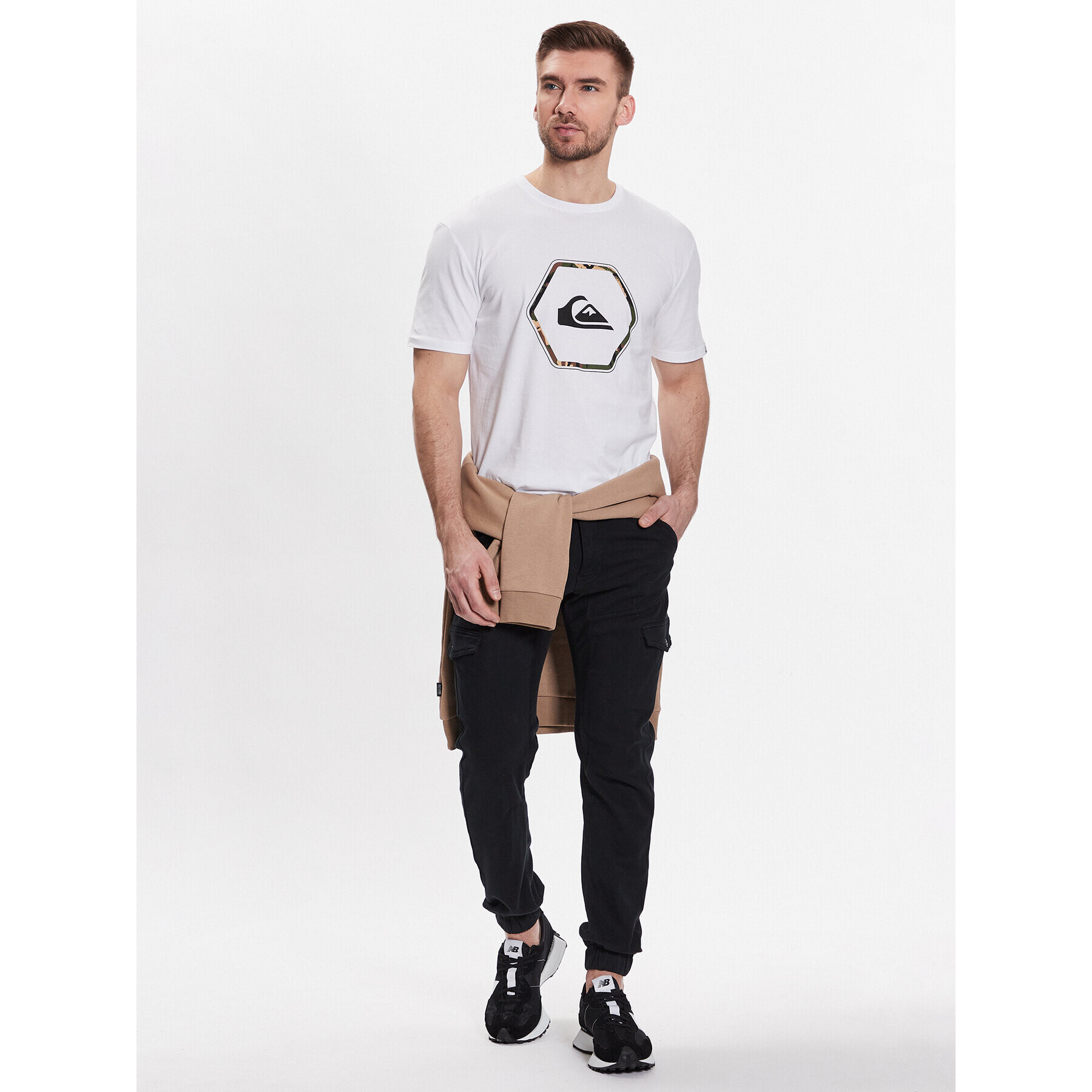 Quiksilver T-Shirt In Shapes EQYZT07227 Bílá Regular Fit - Pepit.cz