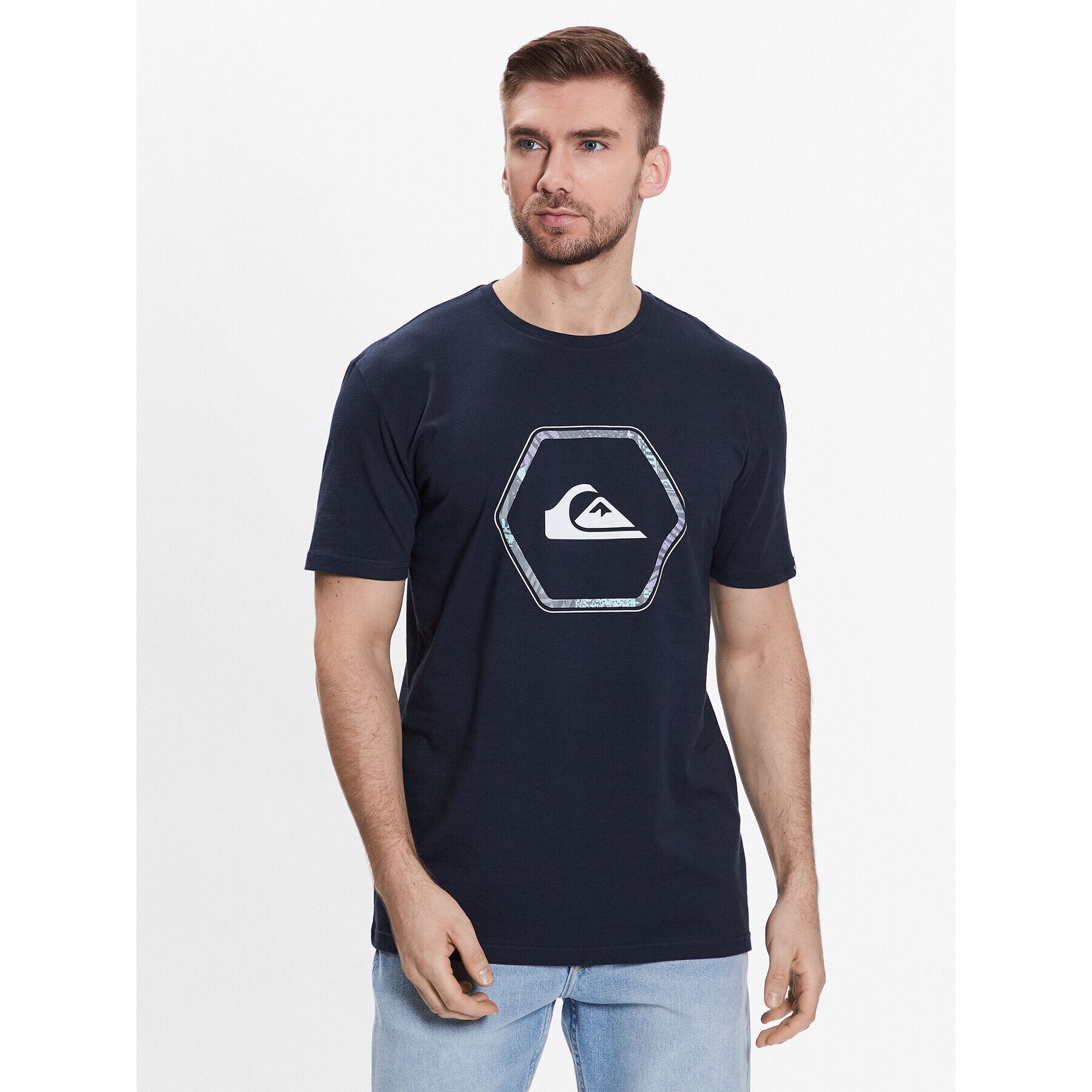 Quiksilver T-Shirt In Shapes EQYZT07227 Tmavomodrá Regular Fit - Pepit.cz