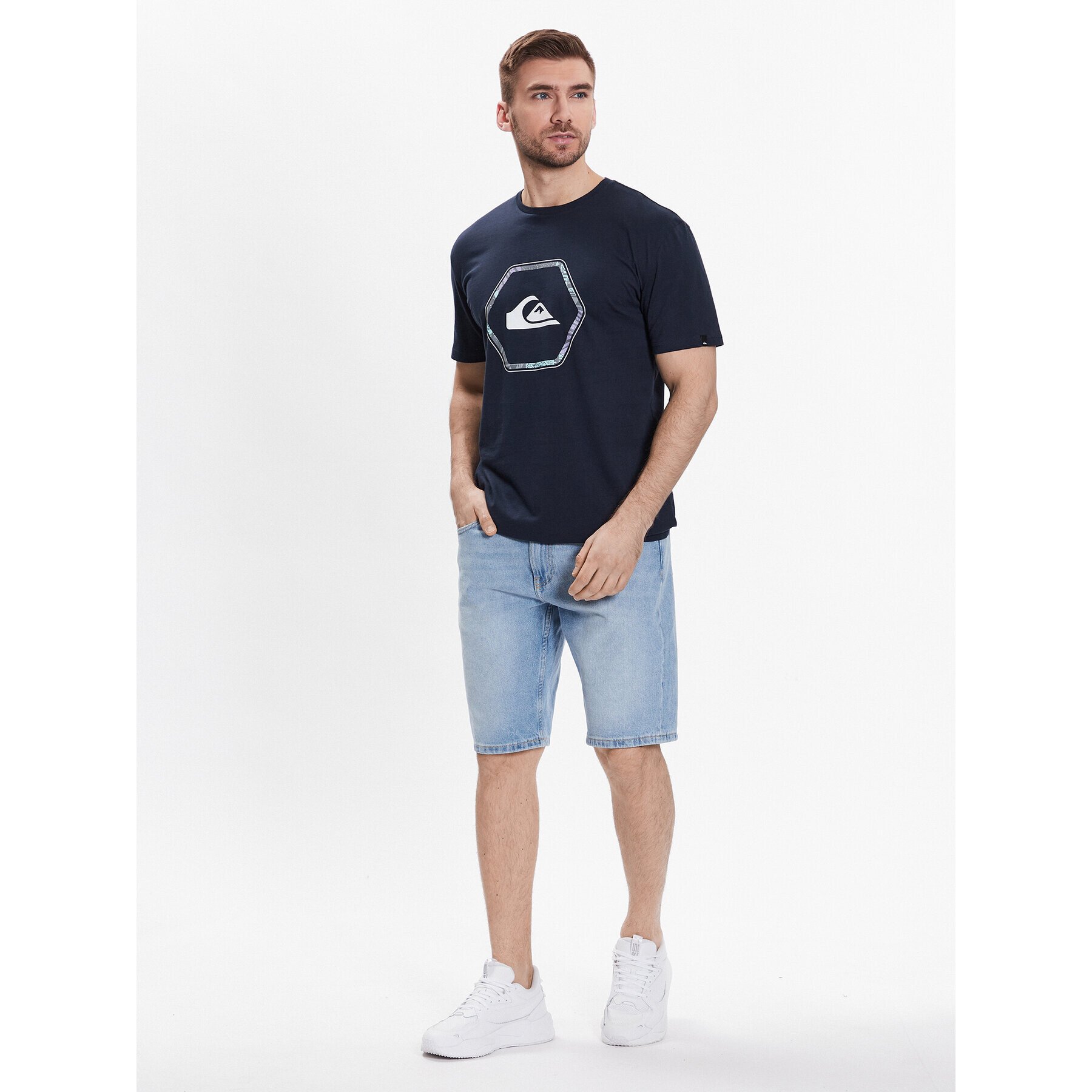 Quiksilver T-Shirt In Shapes EQYZT07227 Tmavomodrá Regular Fit - Pepit.cz