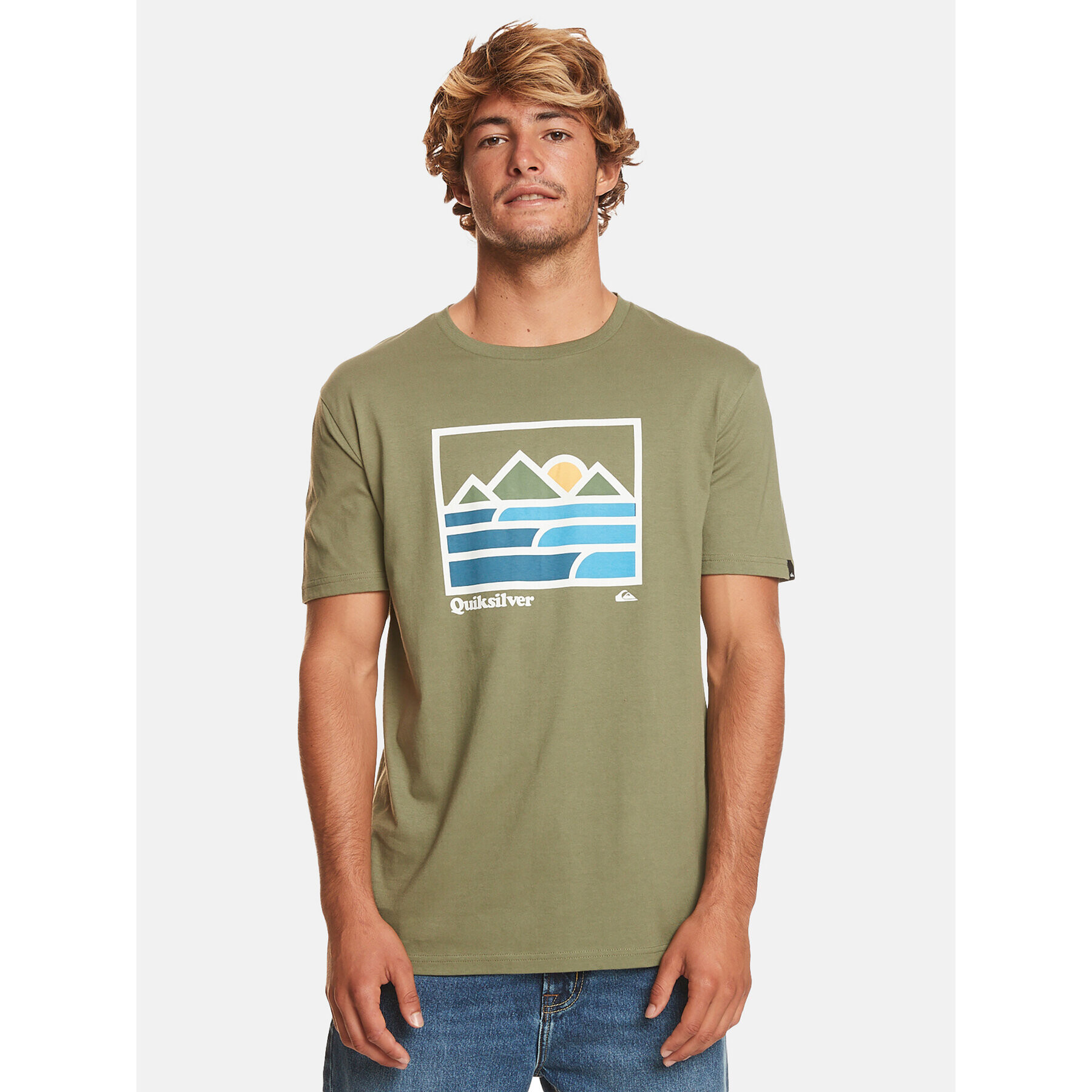 Quiksilver T-Shirt Landscapelines Tees EQYZT07450 Khaki Regular Fit - Pepit.cz