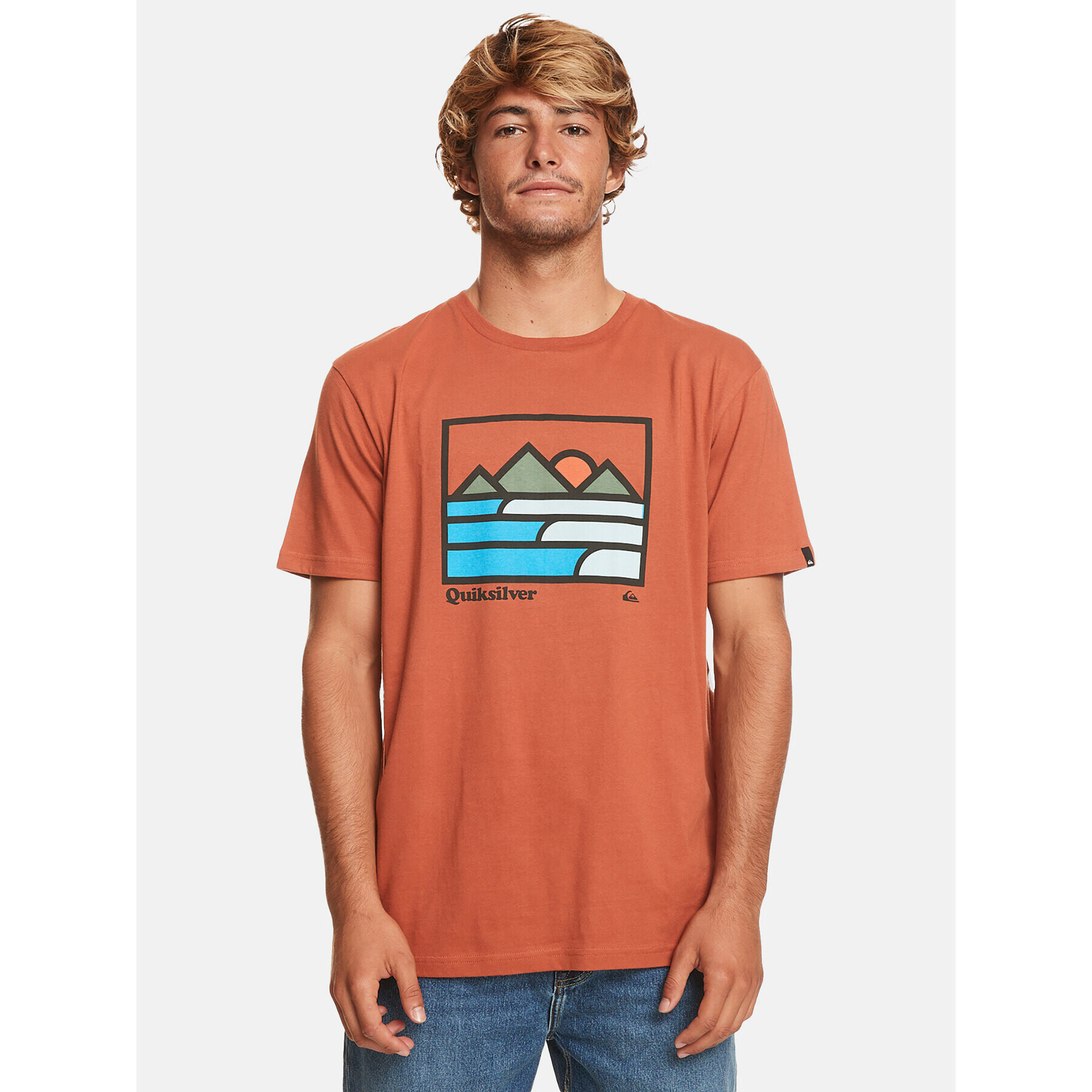 Quiksilver T-Shirt Landscapelines Tees EQYZT07450 Oranžová Regular Fit - Pepit.cz