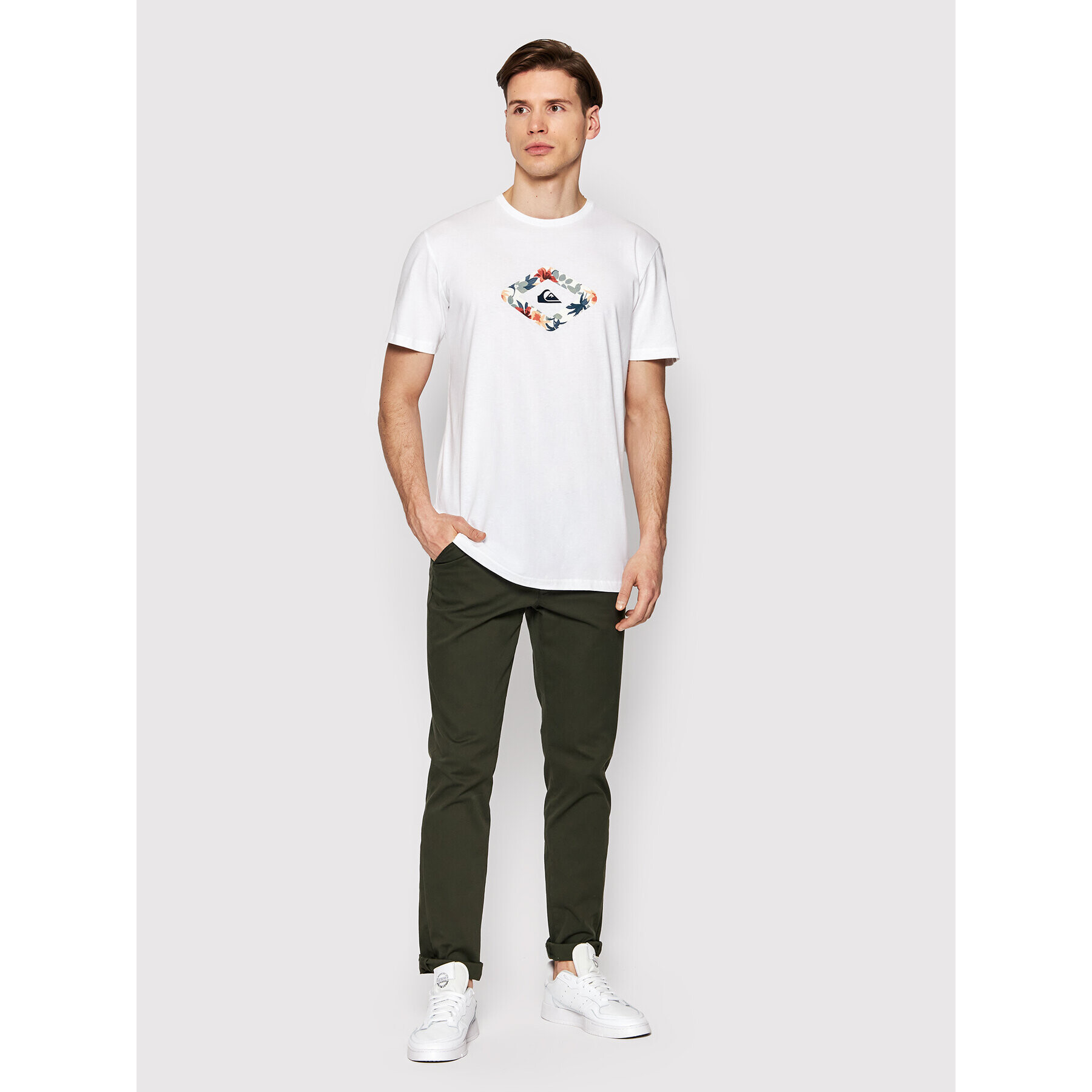 Quiksilver T-Shirt Let It Ride EQYZT06664 Bílá Regular Fit - Pepit.cz