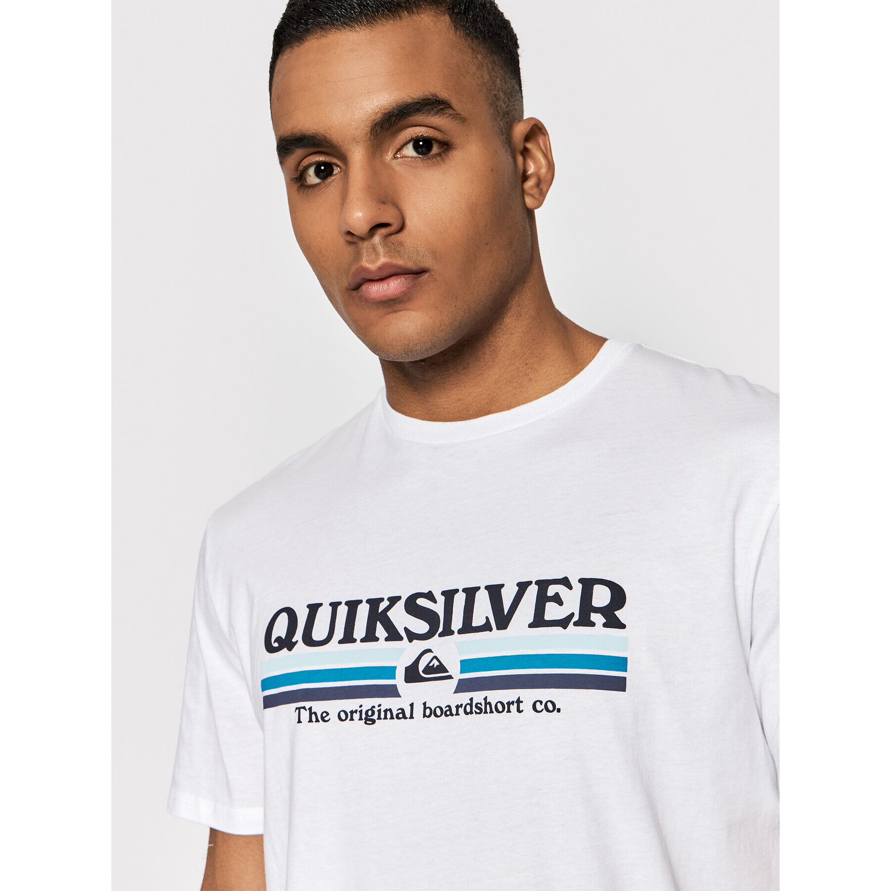 Quiksilver T-Shirt Lined Up EQYZT06657 Bílá Regular Fit - Pepit.cz