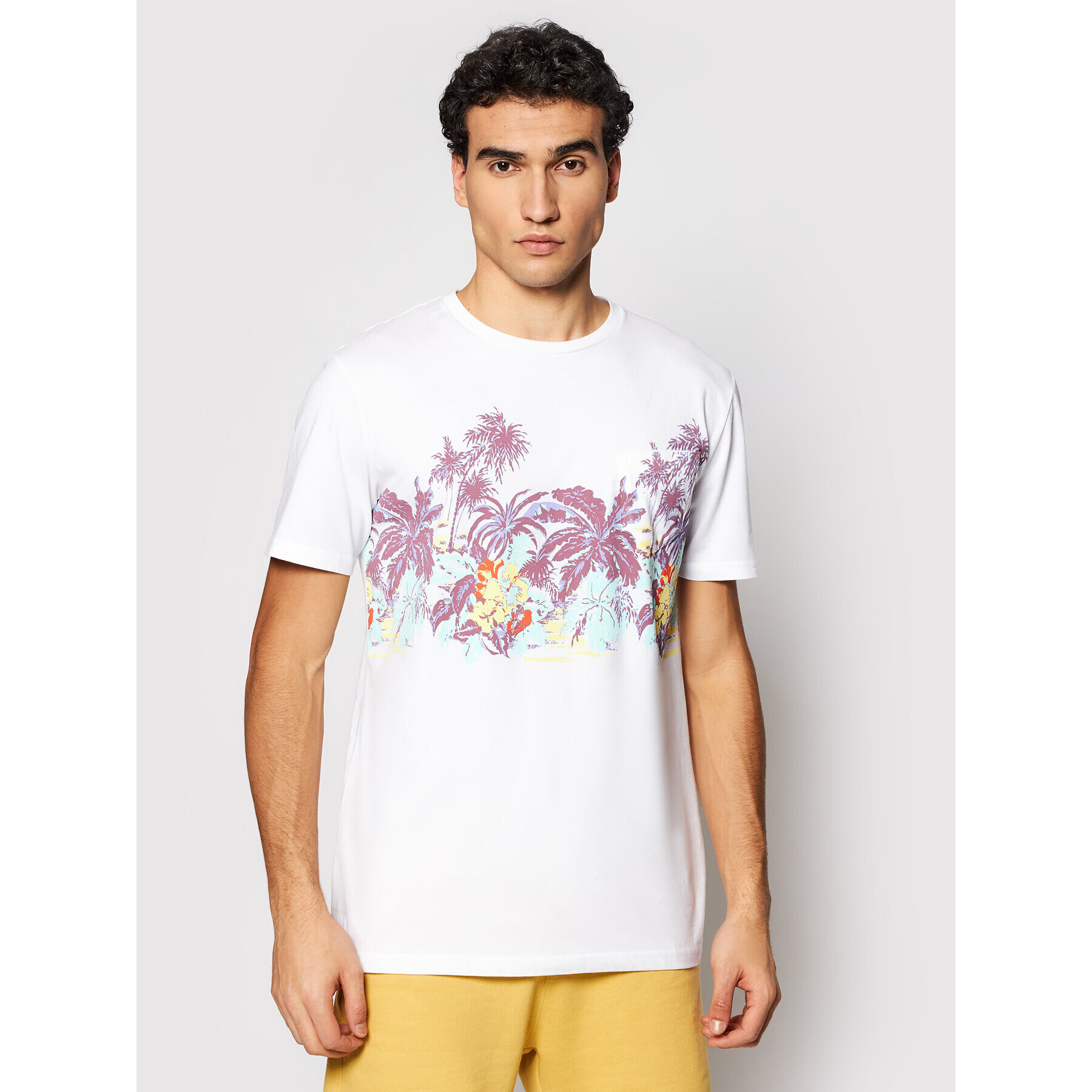 Quiksilver T-Shirt Mystic Sunset EQYZT06340 Bílá Regular Fit - Pepit.cz