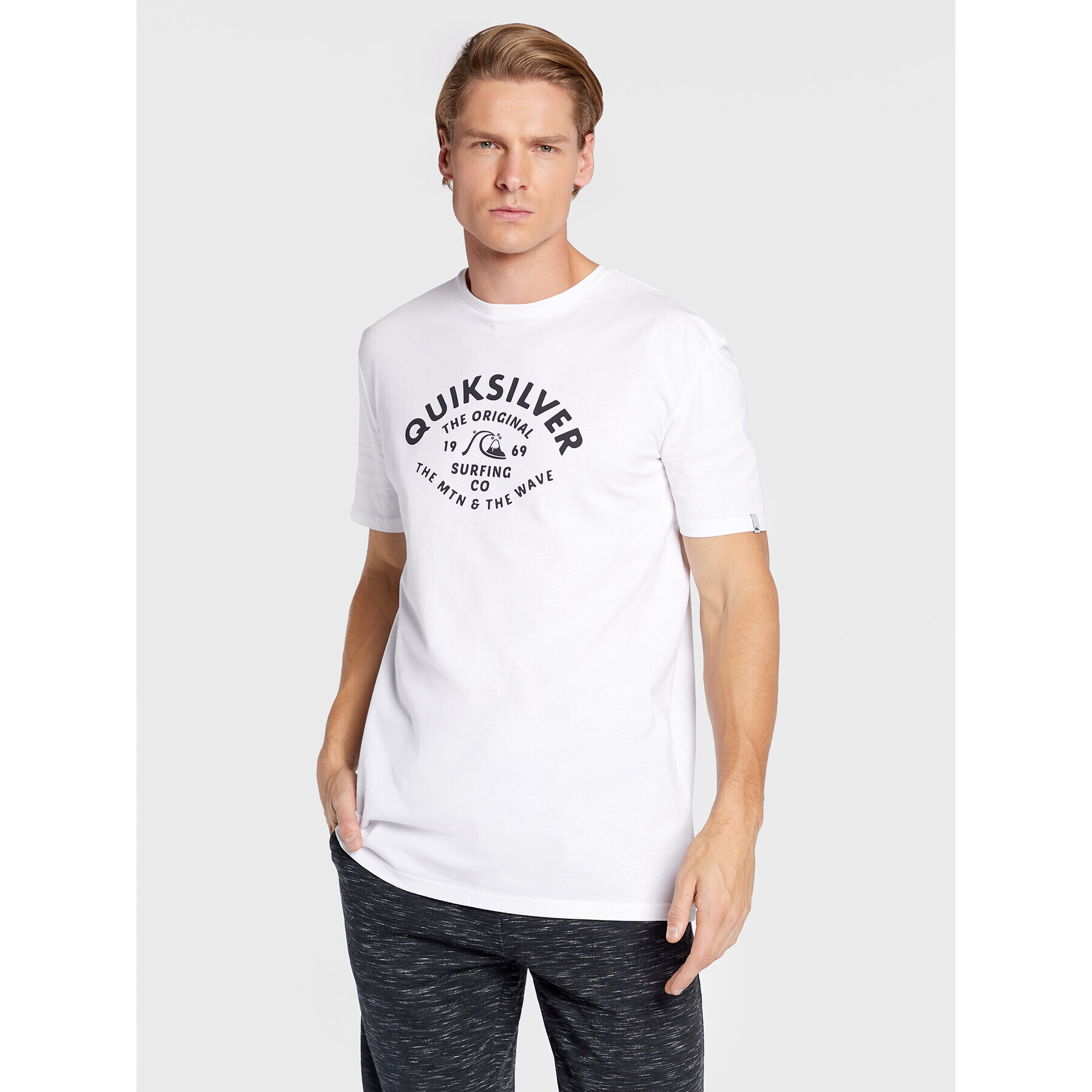 Quiksilver T-Shirt Script Talk Front EQYZT07042 Bílá Classic Fit - Pepit.cz