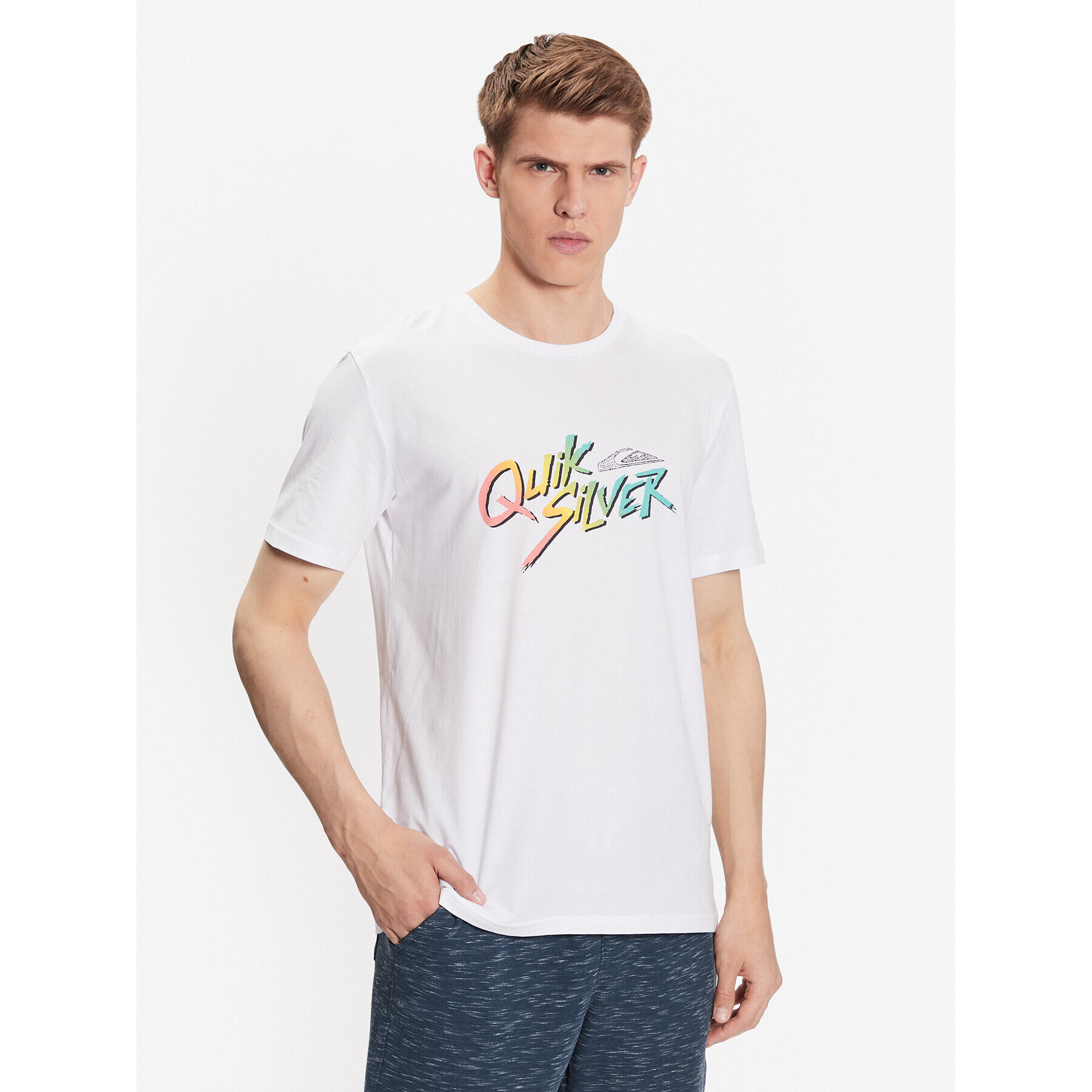 Quiksilver T-Shirt Signature Move EQYZT07223 Bílá Regular Fit - Pepit.cz