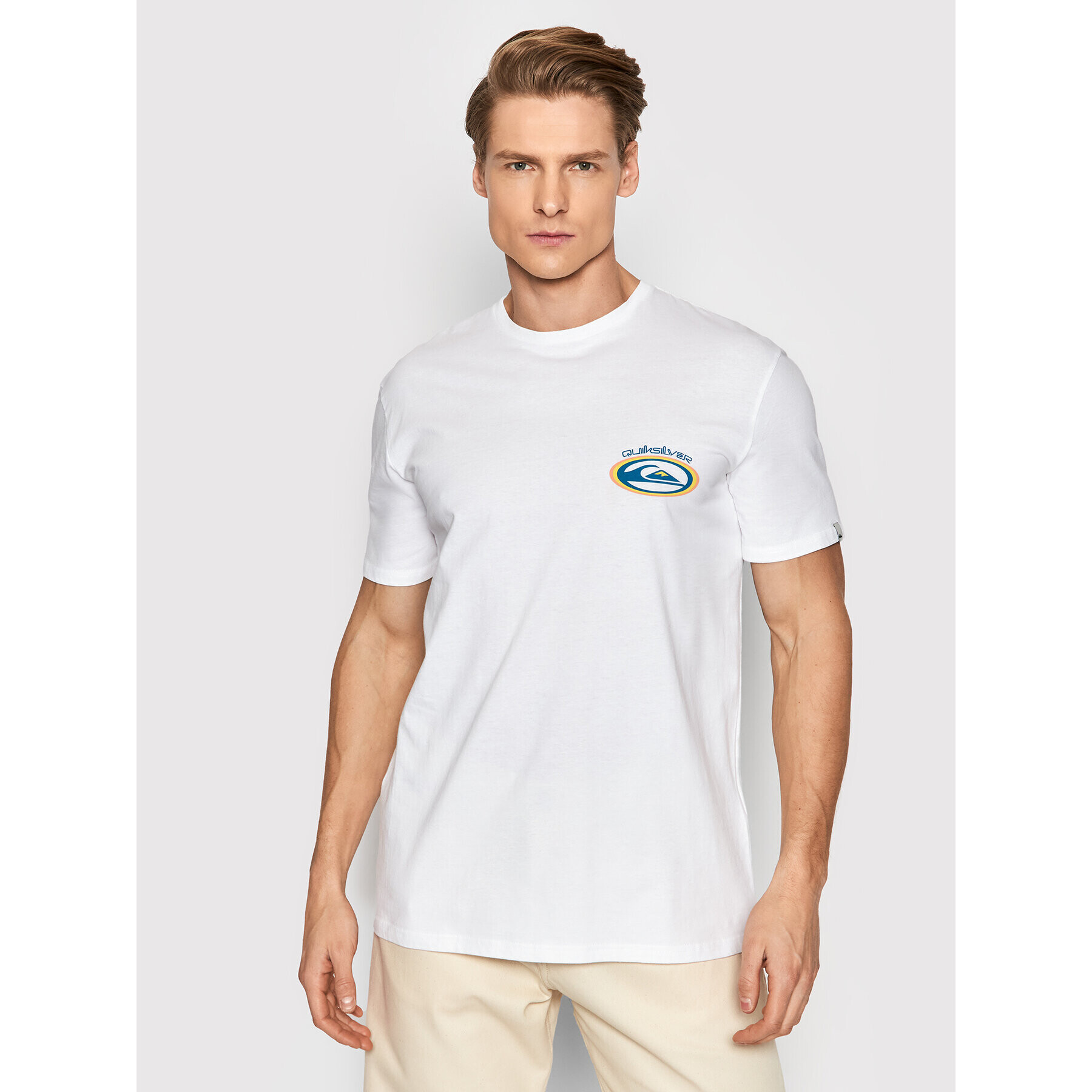 Quiksilver T-Shirt Temper Trap EQYZT06658 Bílá Regular Fit - Pepit.cz