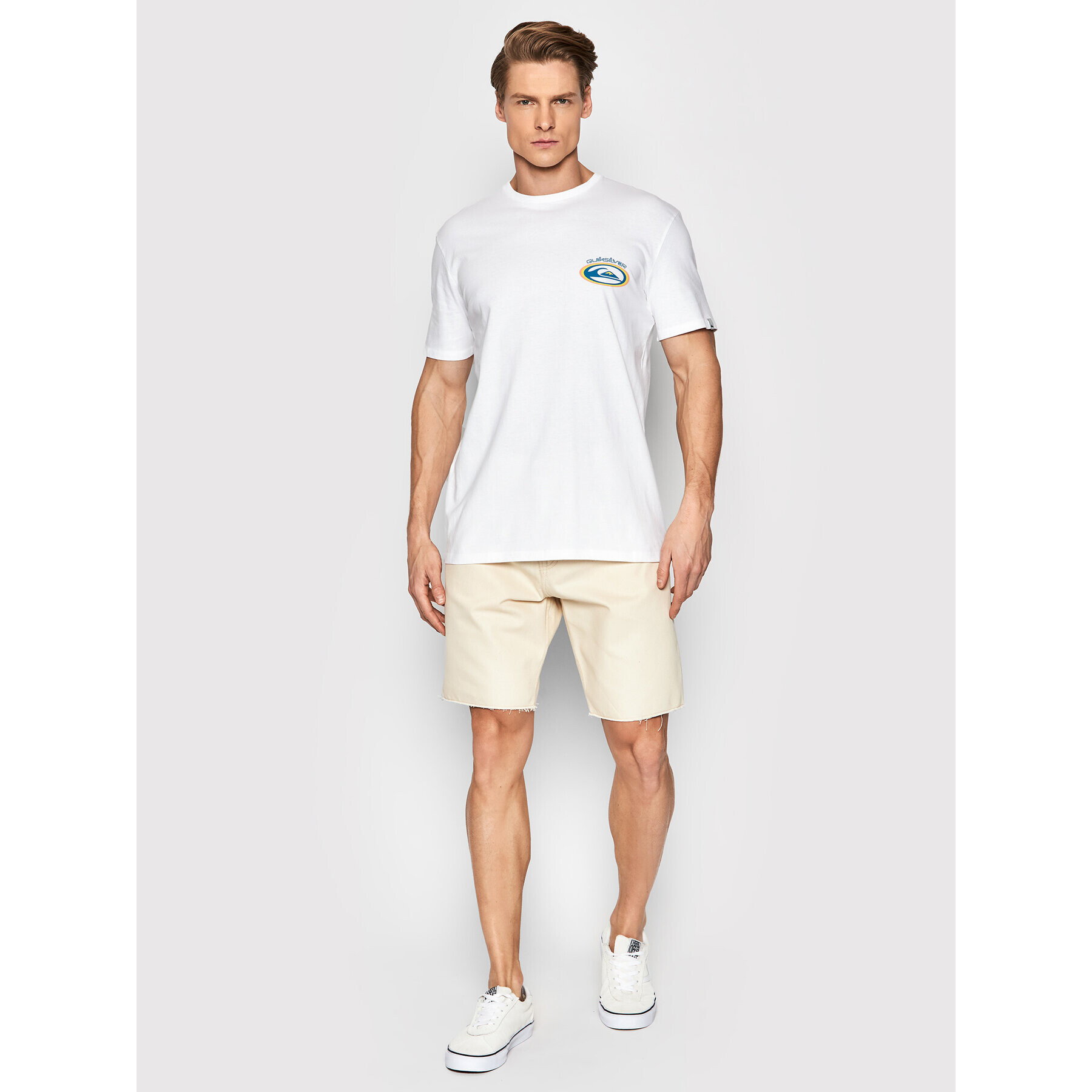 Quiksilver T-Shirt Temper Trap EQYZT06658 Bílá Regular Fit - Pepit.cz