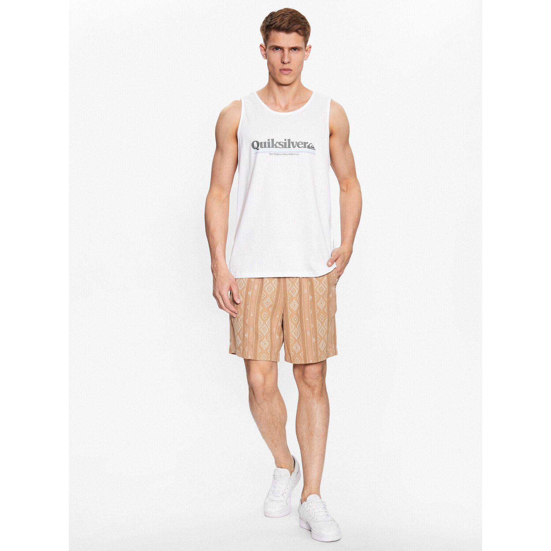 Quiksilver Tank top Between The Lines EQYZT07237 Bílá Regular Fit - Pepit.cz