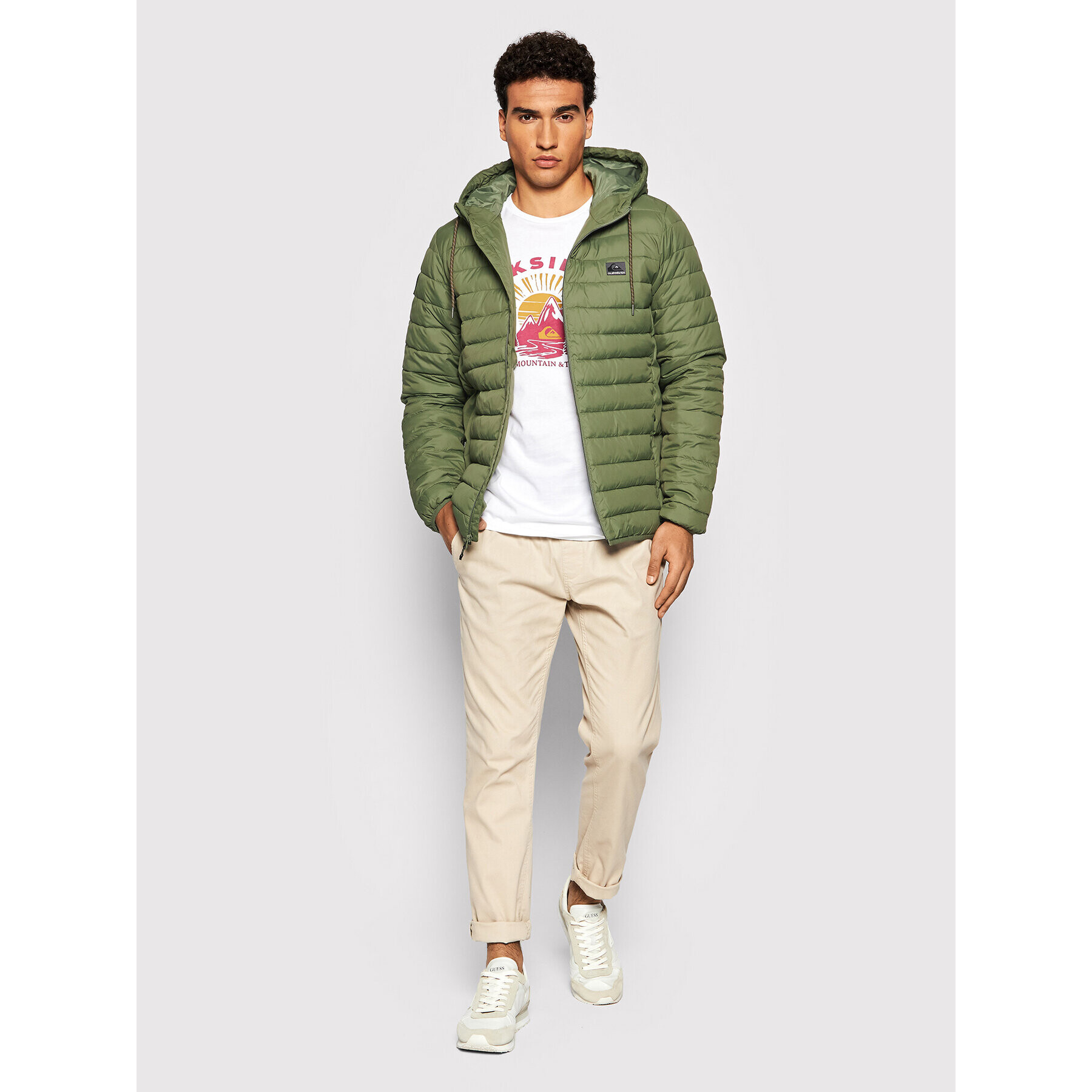 Quiksilver Vatovaná bunda Scaly EQYJK03752 Zelená Classic Fit - Pepit.cz