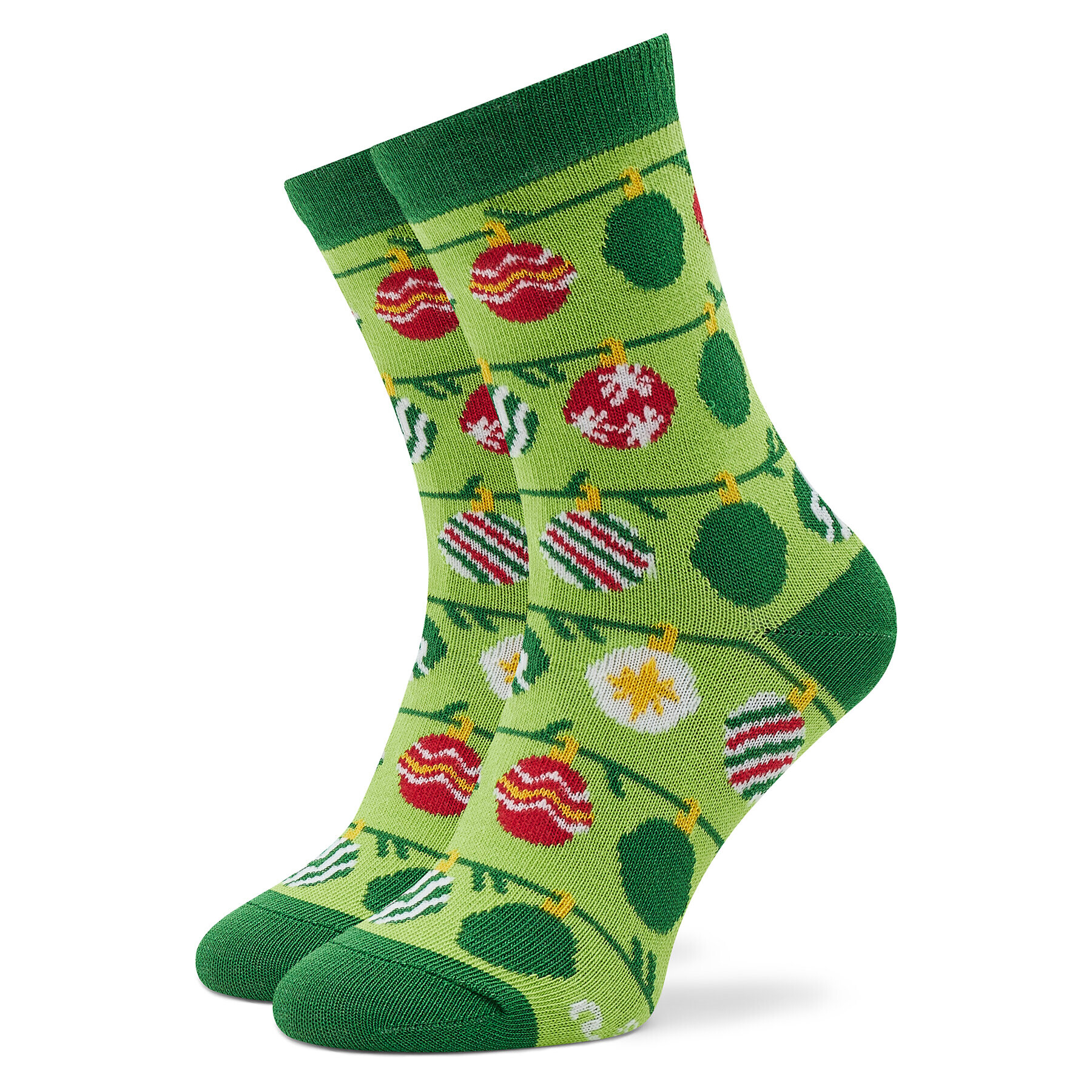 Rainbow Socks Sada 3 párů vysokých ponožek unisex Xmas Balls Zelená - Pepit.cz