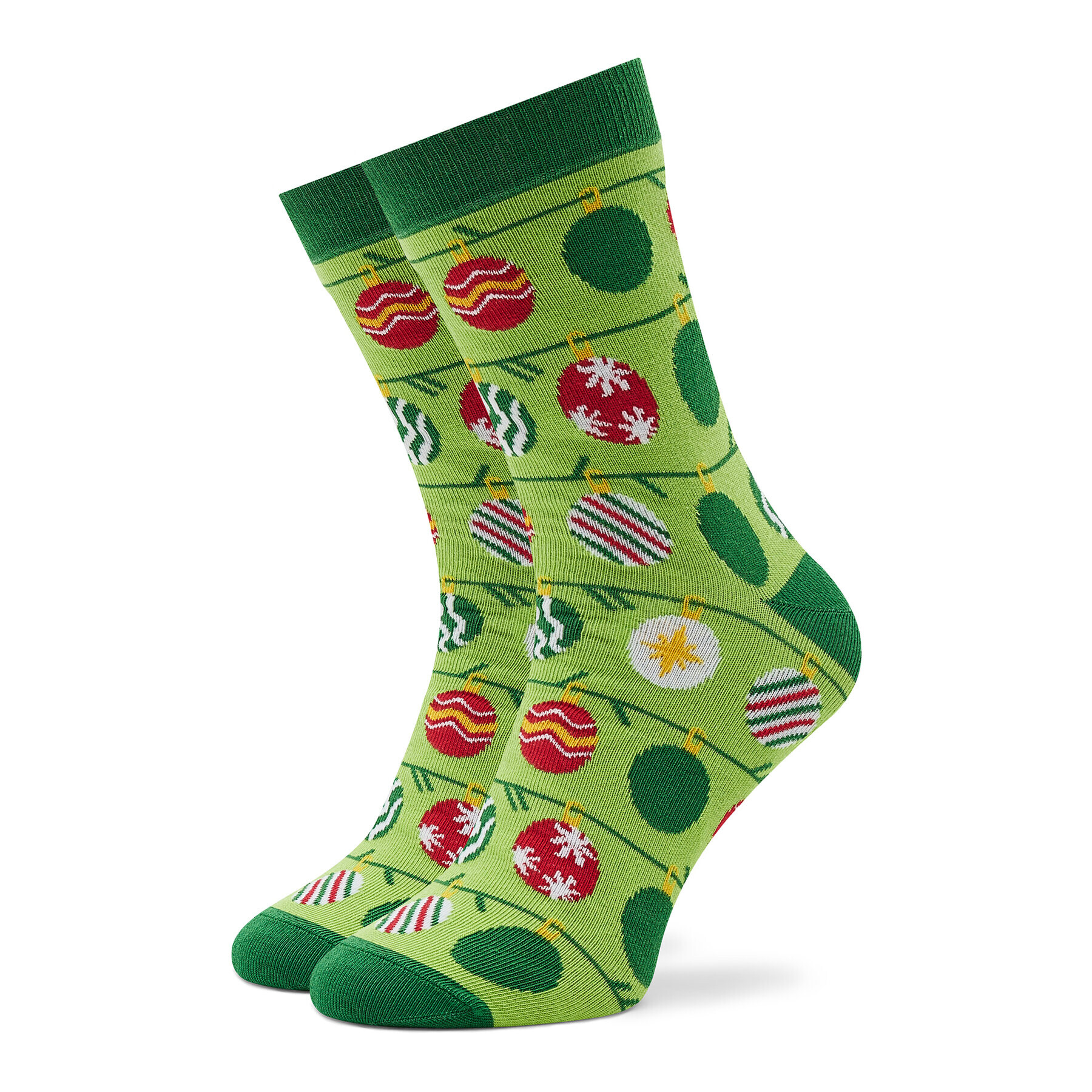 Rainbow Socks Sada 3 párů vysokých ponožek unisex Xmas Balls Zelená - Pepit.cz