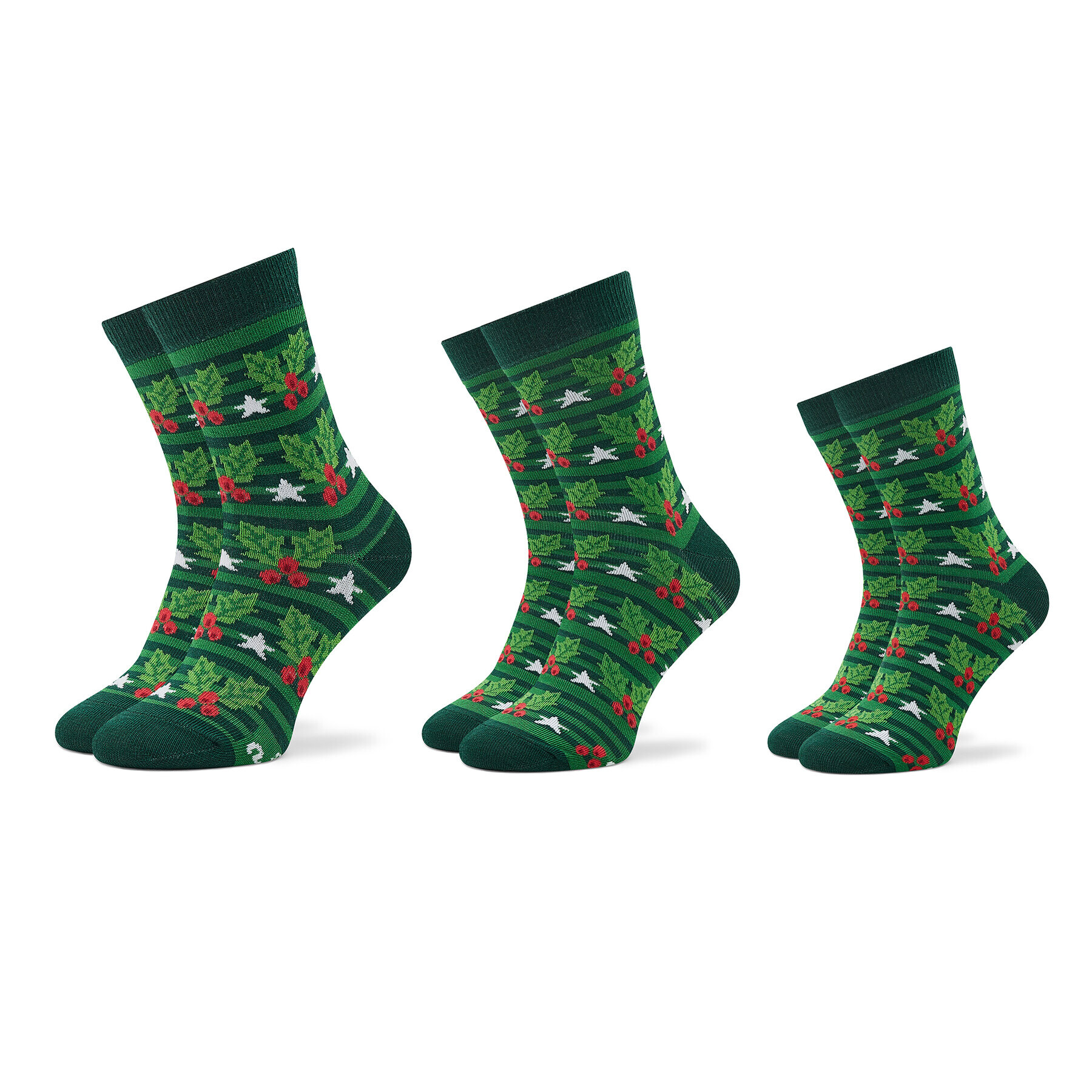 Rainbow Socks Sada 3 párů vysokých ponožek unisex Xmas Balls Zelená - Pepit.cz