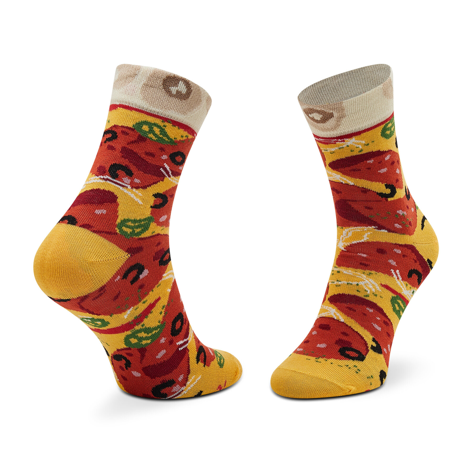 Rainbow Socks Sada 4 párů vysokých ponožek unisex Pizza Socks Box Italiana/Seafood/Pepperoni Červená - Pepit.cz