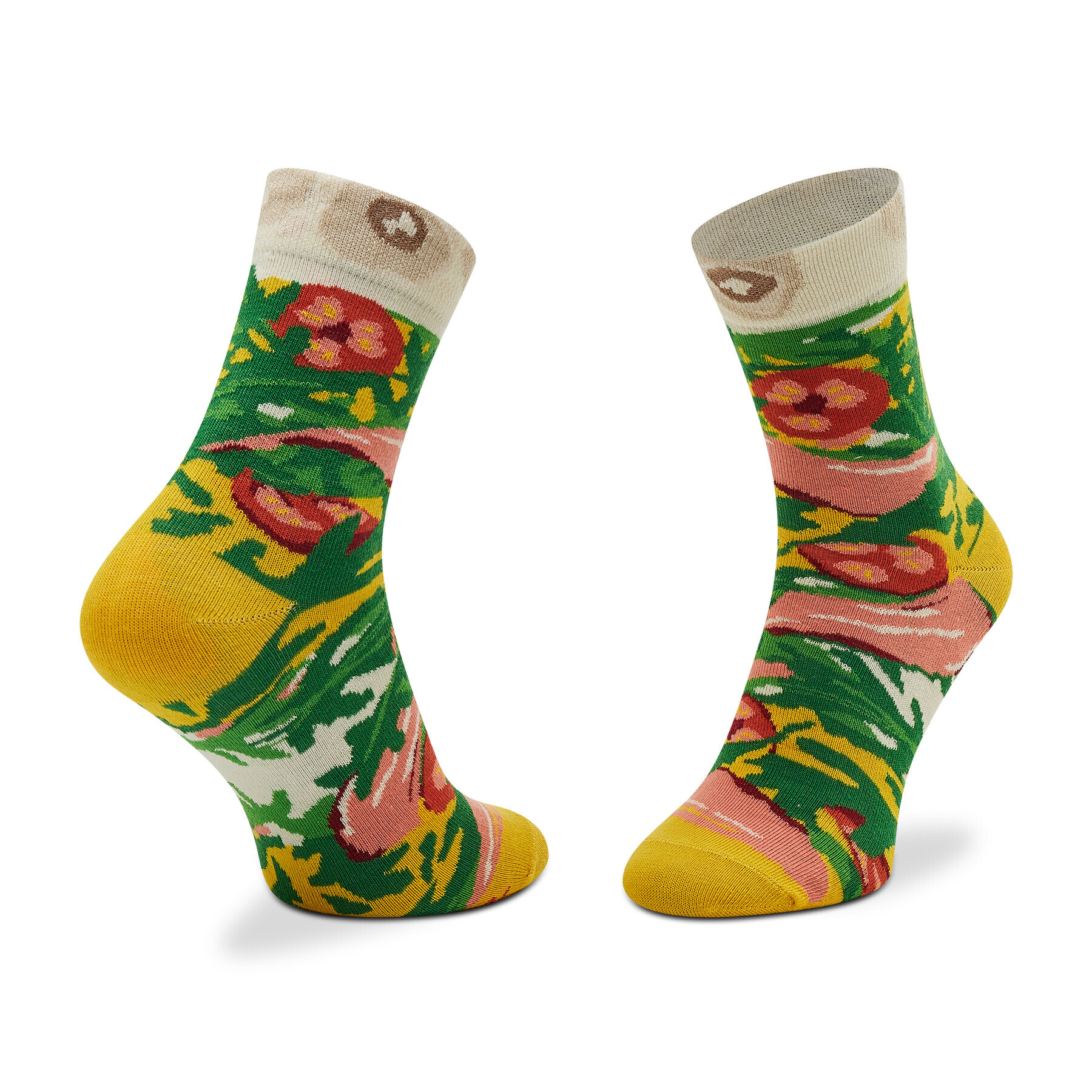 Rainbow Socks Sada 4 párů vysokých ponožek unisex Pizza Socks Box Italiana/Seafood/Pepperoni Červená - Pepit.cz