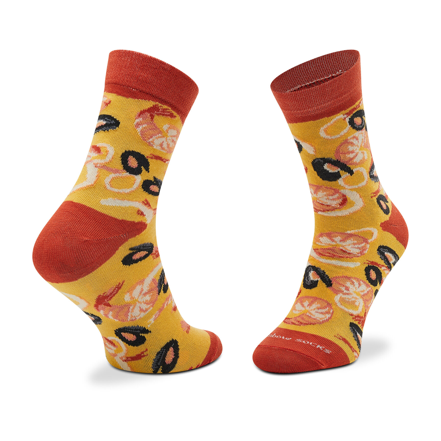 Rainbow Socks Sada 4 párů vysokých ponožek unisex Pizza Socks Box Italiana/Seafood/Pepperoni Červená - Pepit.cz