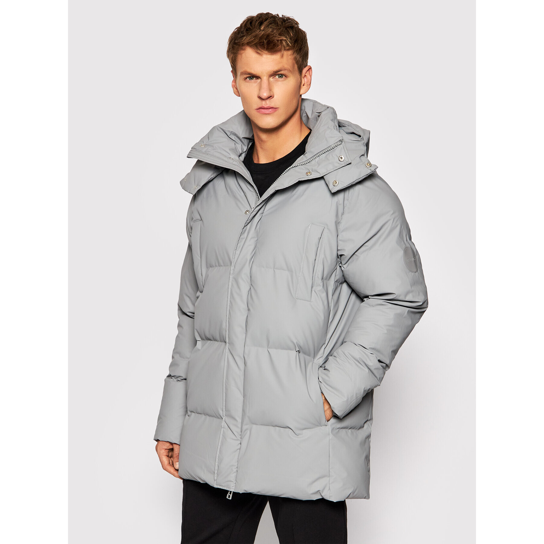 Rains Vatovaná bunda Unisex 1527 Šedá Regular Fit - Pepit.cz